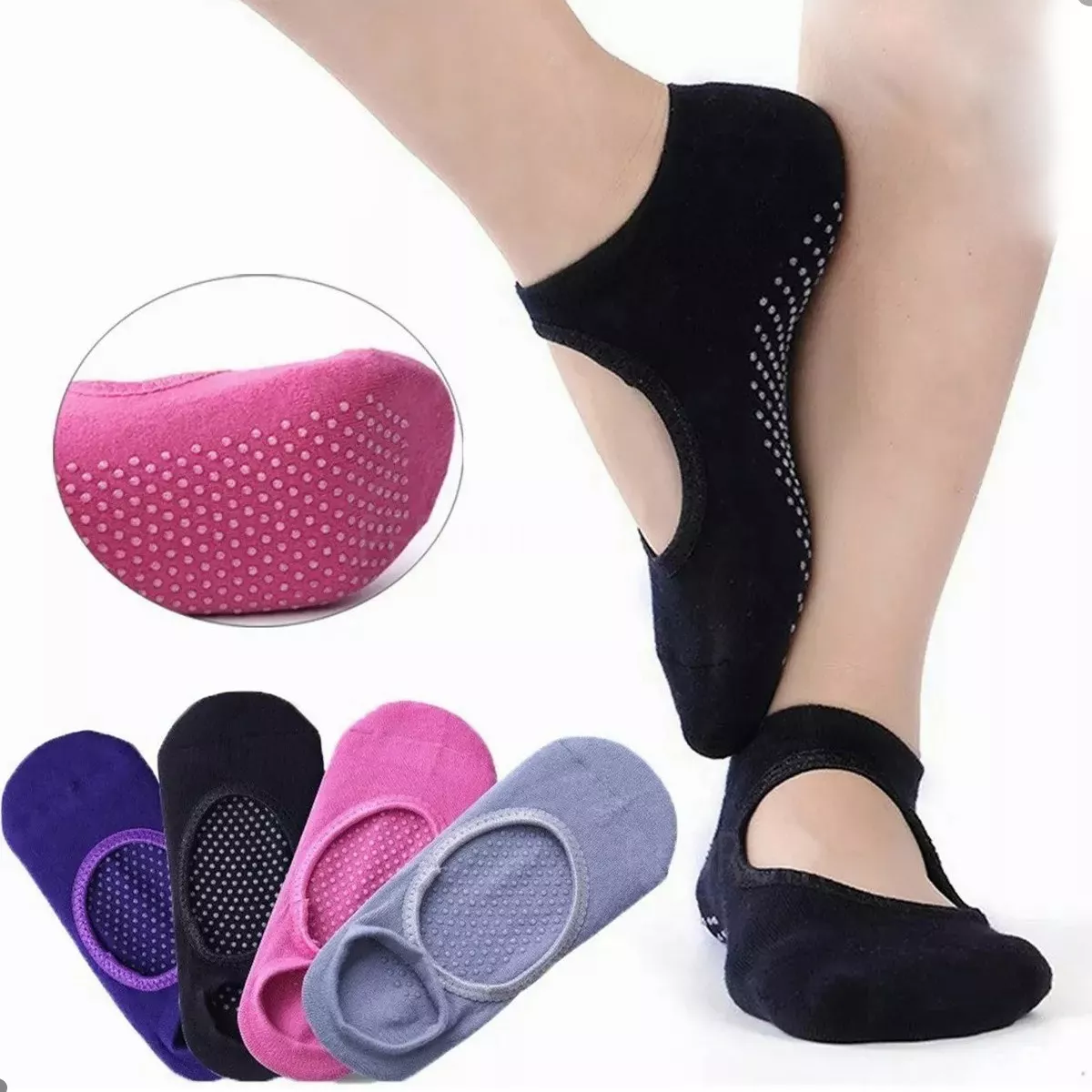 Calcetines Para Yoga Pilates 4 Pares 1 * negro 2 * gris 1 * rosa