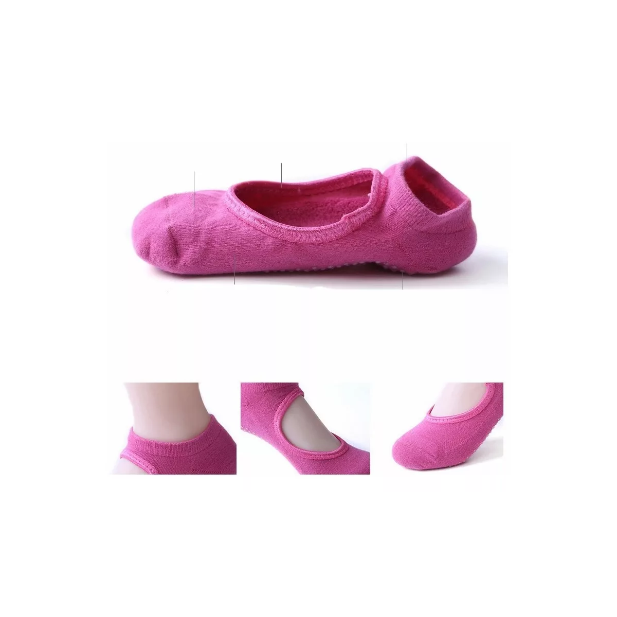 Calcetines Para Yoga Pilates 4 Pares 1 * negro 2 * gris 1 * rosa