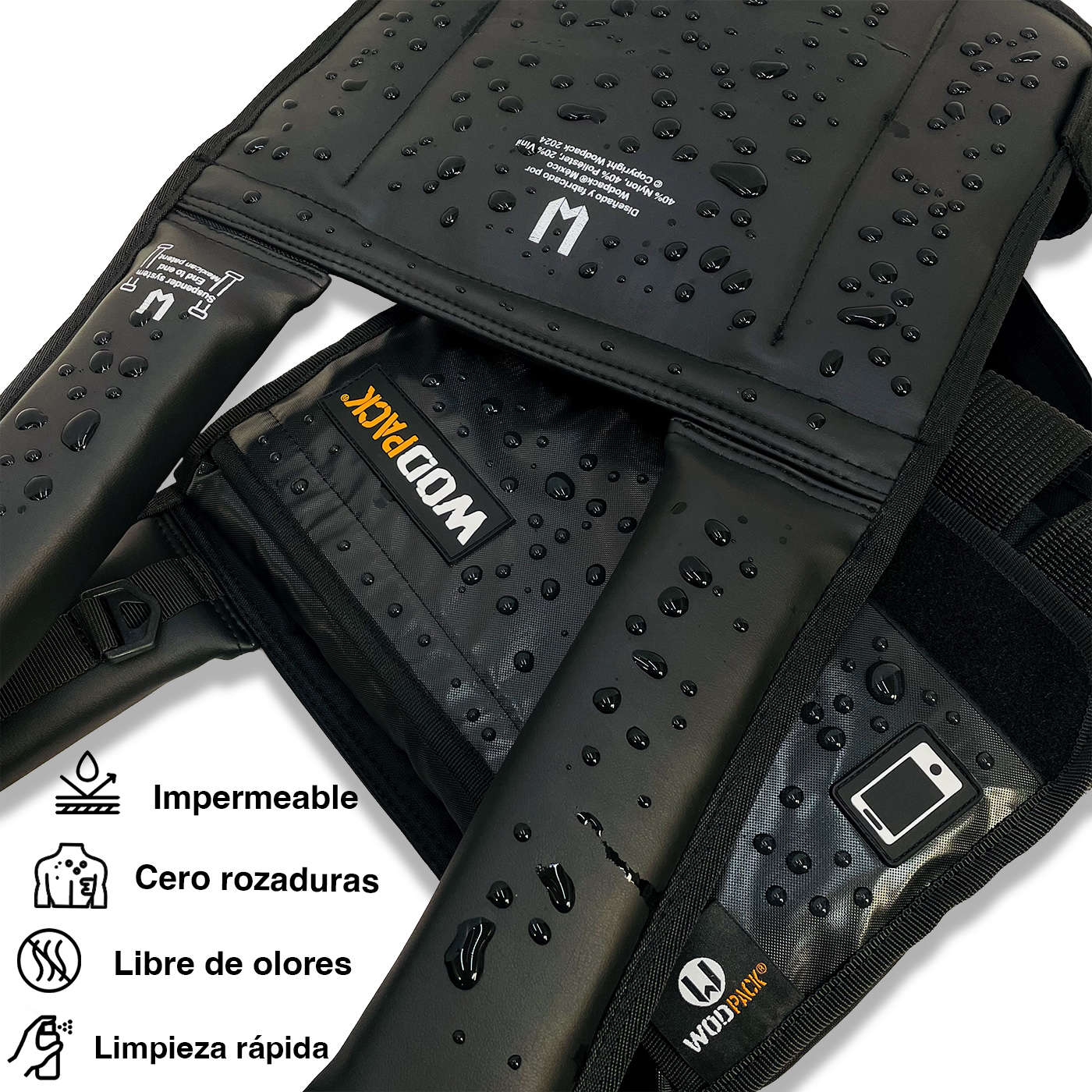 Chaleco de peso Elite 22 K Black WODPACK, Running, Rucking, Crossfit.