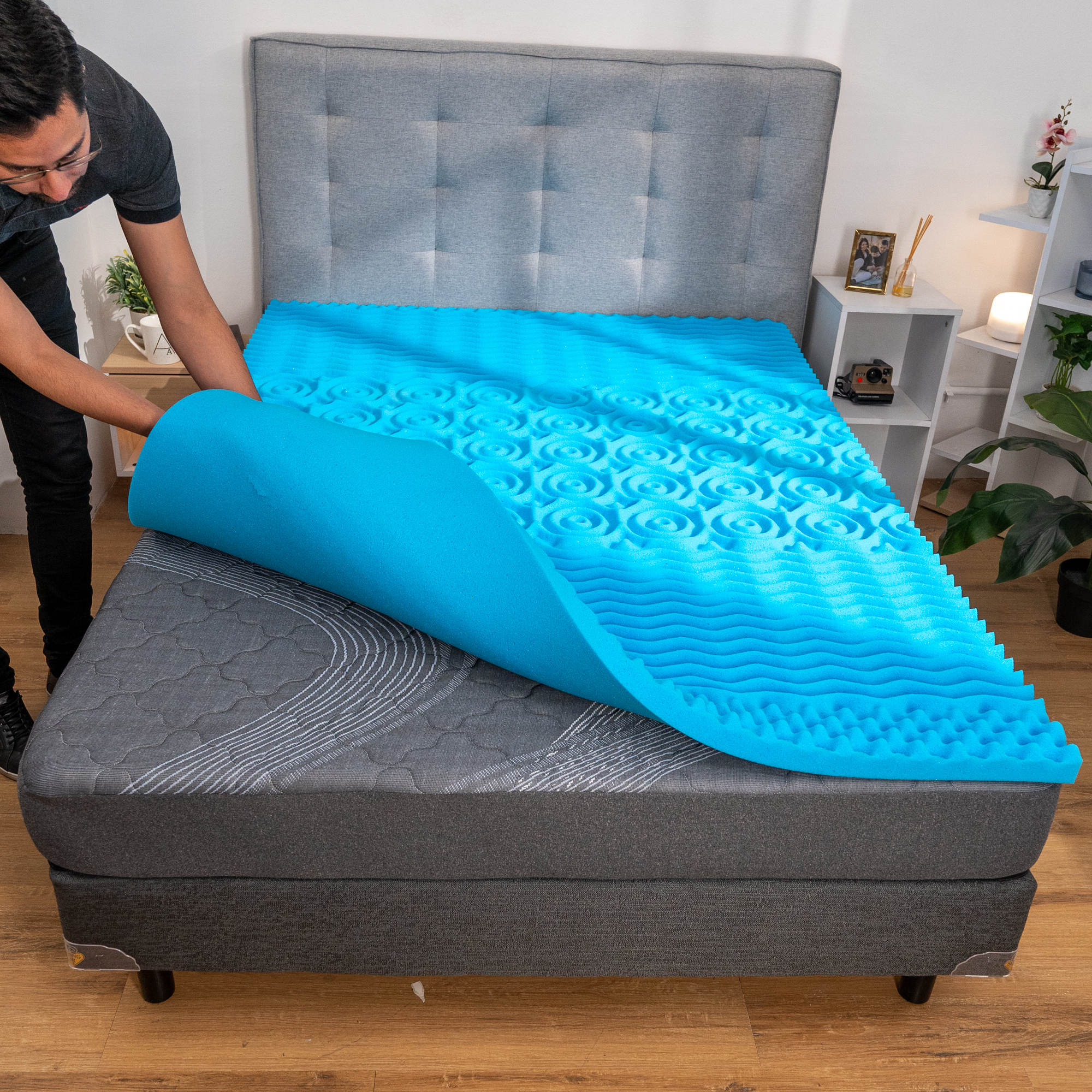 Colchoneta De Memory Foam  Individual Con Infusión Gel Atlas