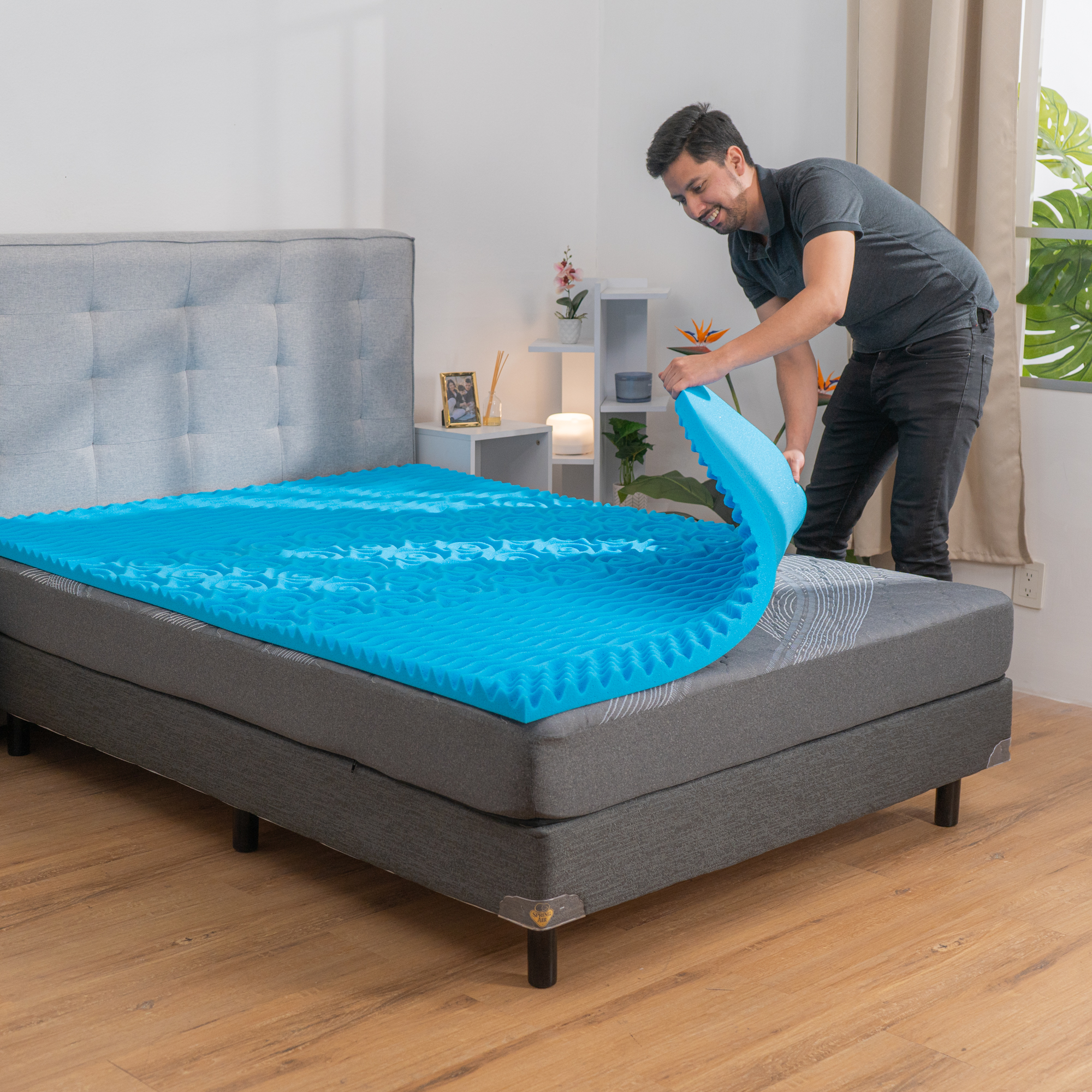 Colchoneta De Memory Foam  Individual Con Infusión Gel Atlas