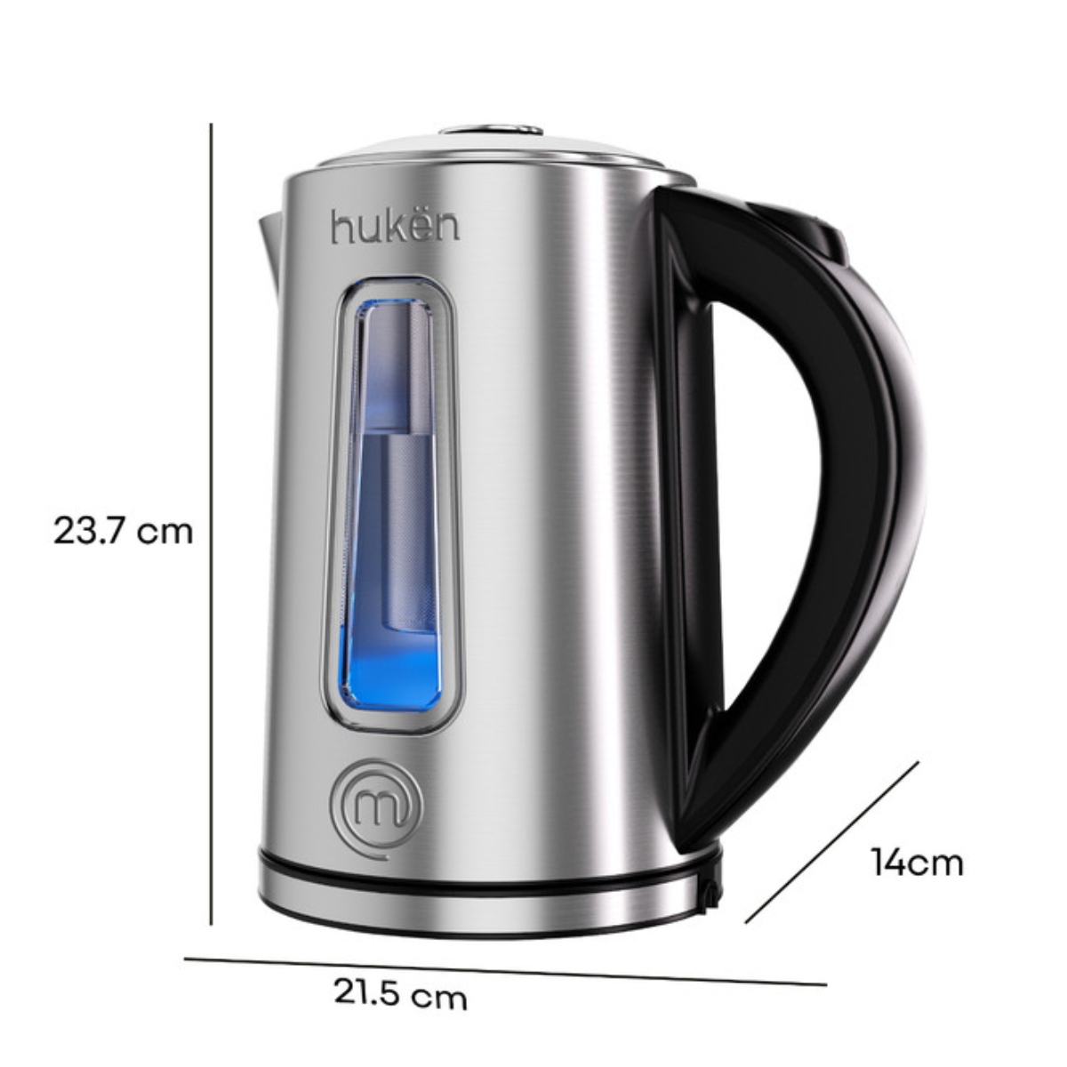 Tetera Eléctrica, Hervidor de Agua Eléctrico con Infusor de 1.7 Litros, Acero Inoxidable con Ventana