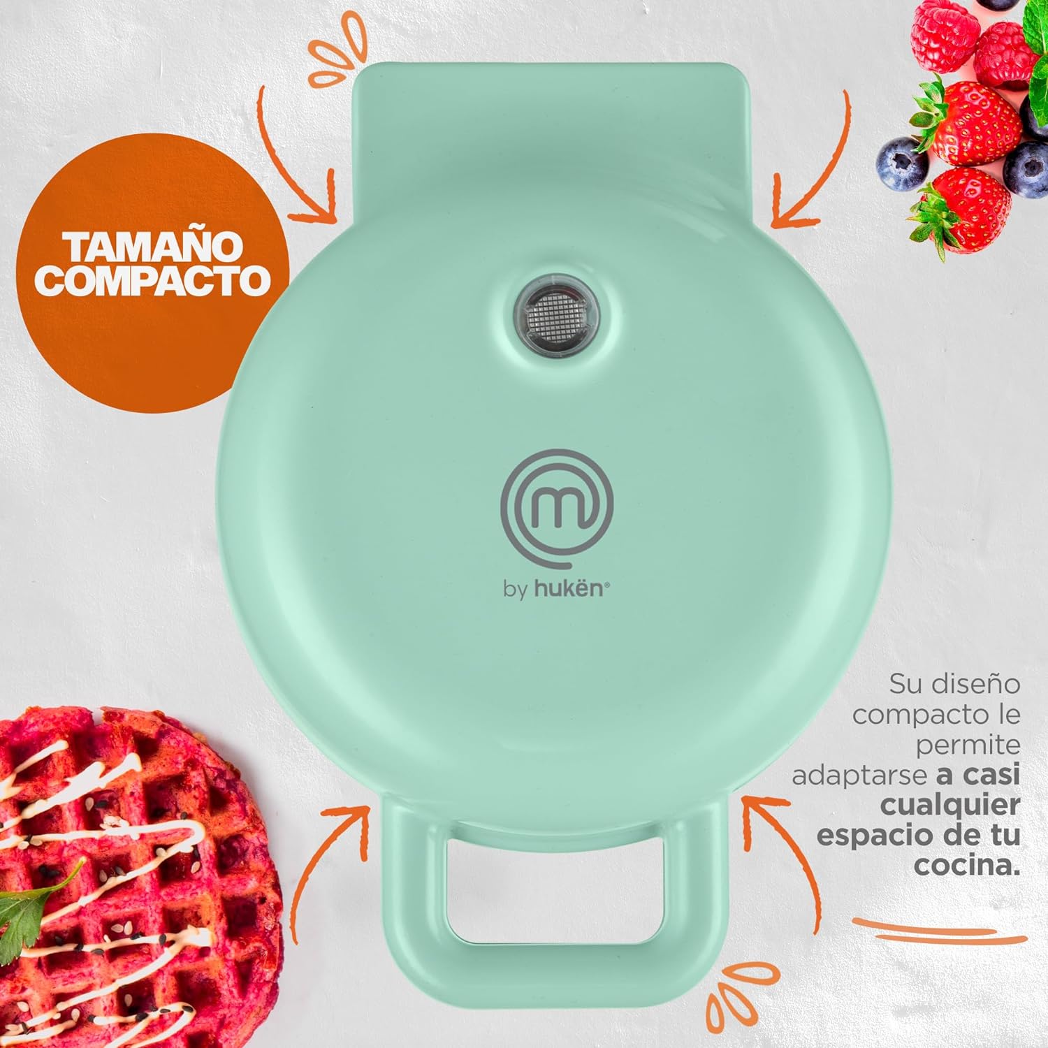 Mini Maquina Waffle/Hot Cakes, Parrilla antiadherente