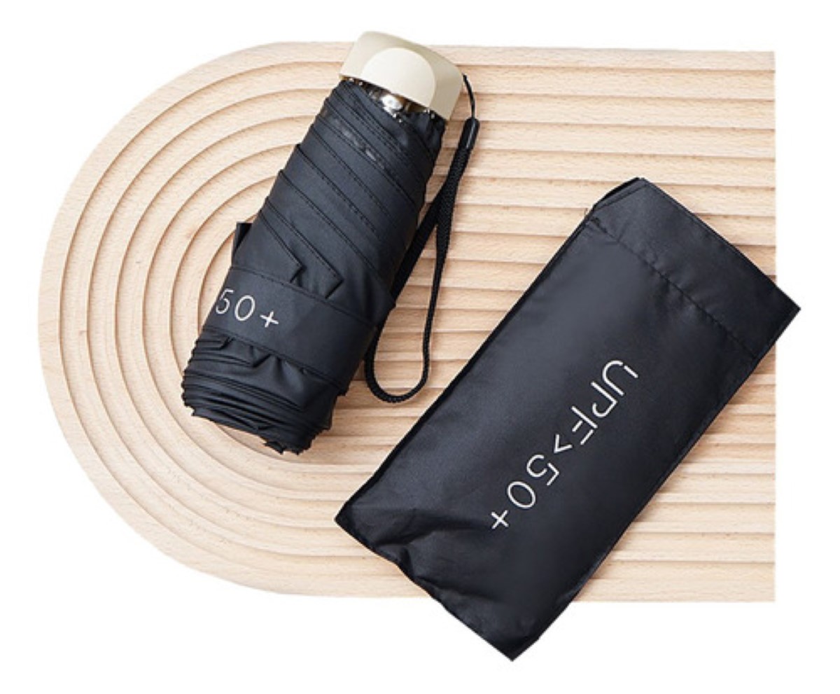 Sombrilla Paraguas De Bolsillo Resistente Reforzada Anti-uv negro