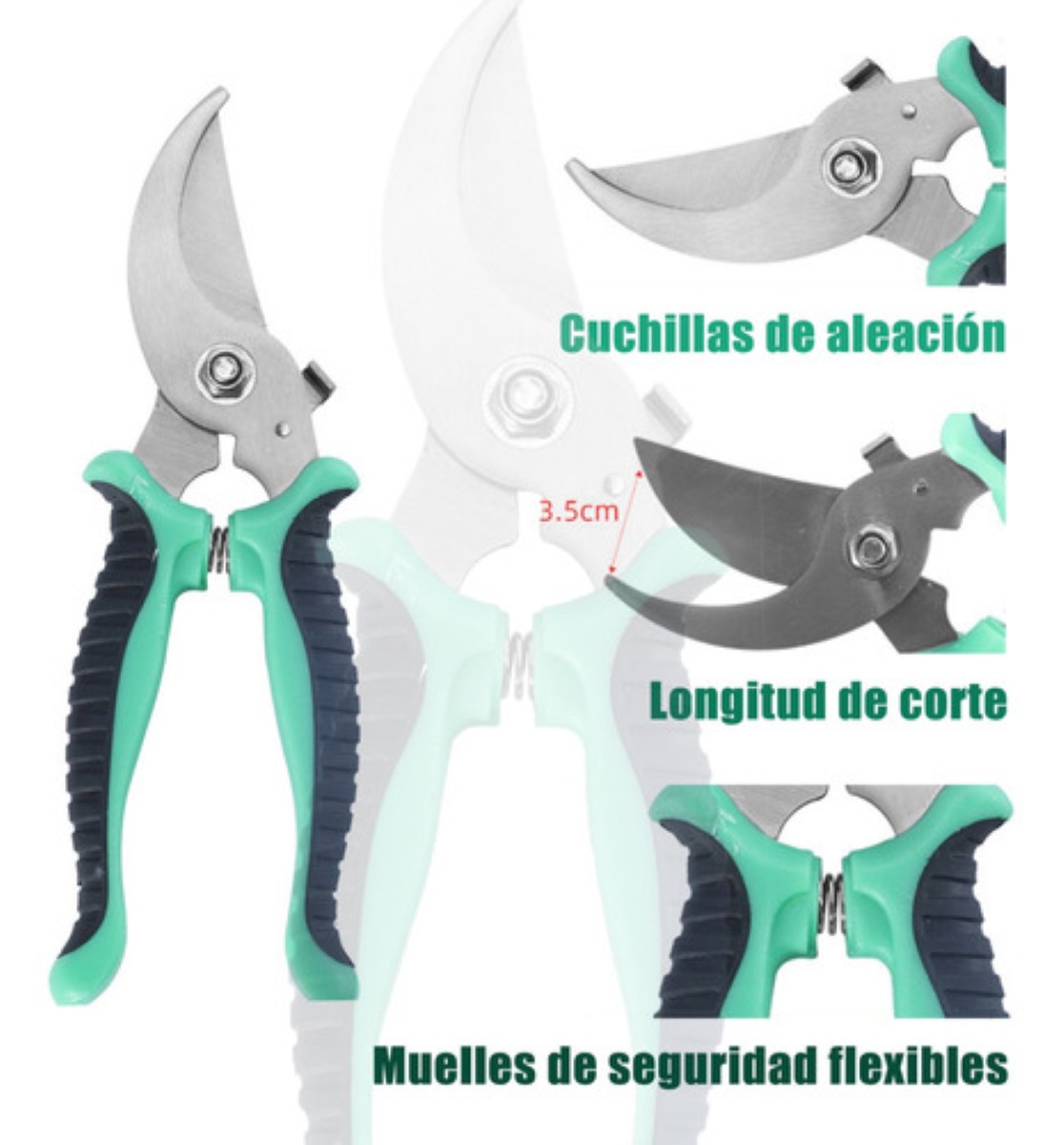 Juego De Herramientas Y Jardín 22 Pzs Aleación De Aluminio verde negro plata