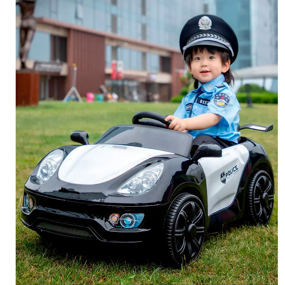 Montable Electrico Para Niños GB Patrulla Policia Negro 6v