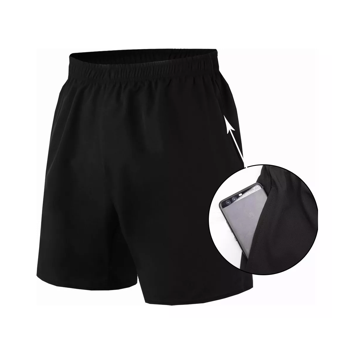 Short Cómodo Suelto Con Bolsas Ejercicio Correr Gym Hombre Talla M