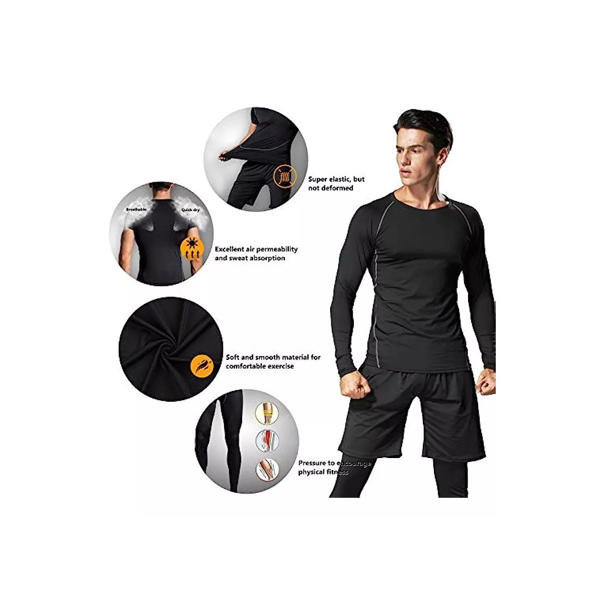 Kit 5 Uds Conjuntos Atléticos Ropa De Gimnasio Entrenamiento Talla M