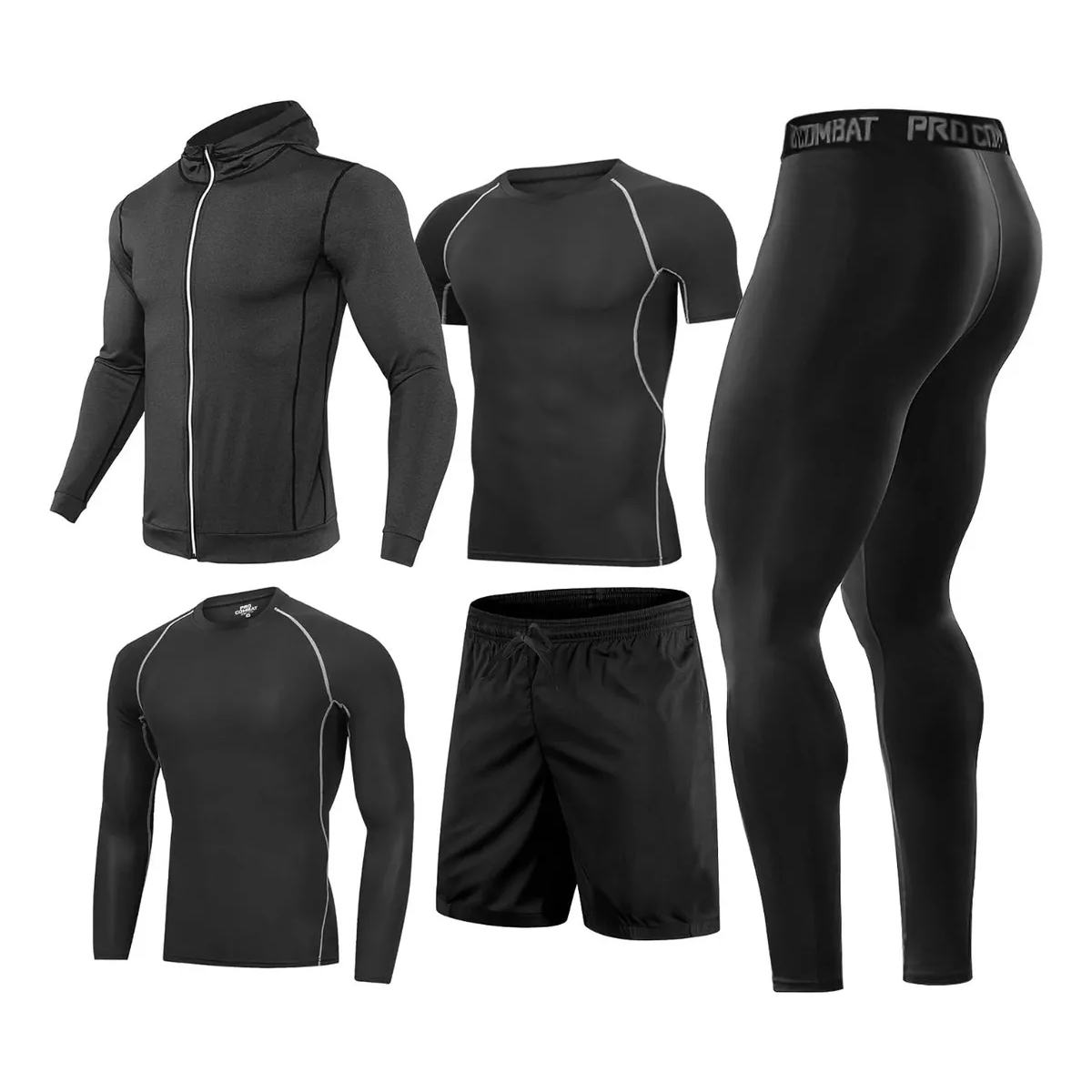 Kit 5 Uds Conjuntos Atléticos Ropa De Gimnasio Entrenamiento Talla XL