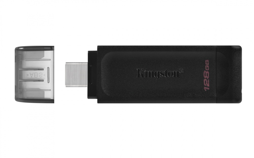 KINGSTON MEMORIA USB TIPO C 128G NEGRA DT70-128GB