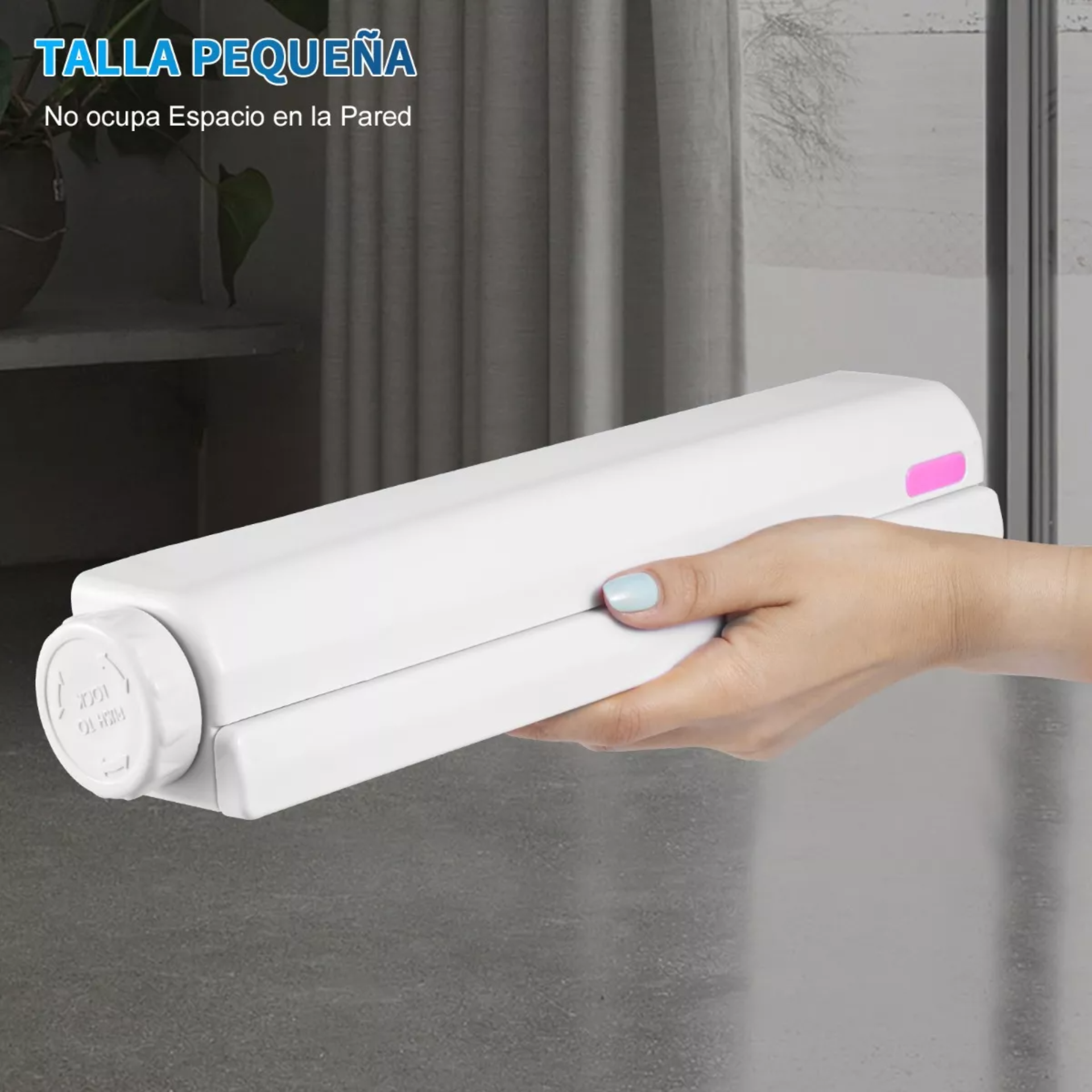 5líneas Tendedero Retráctil Plegable Pared Con Gancho