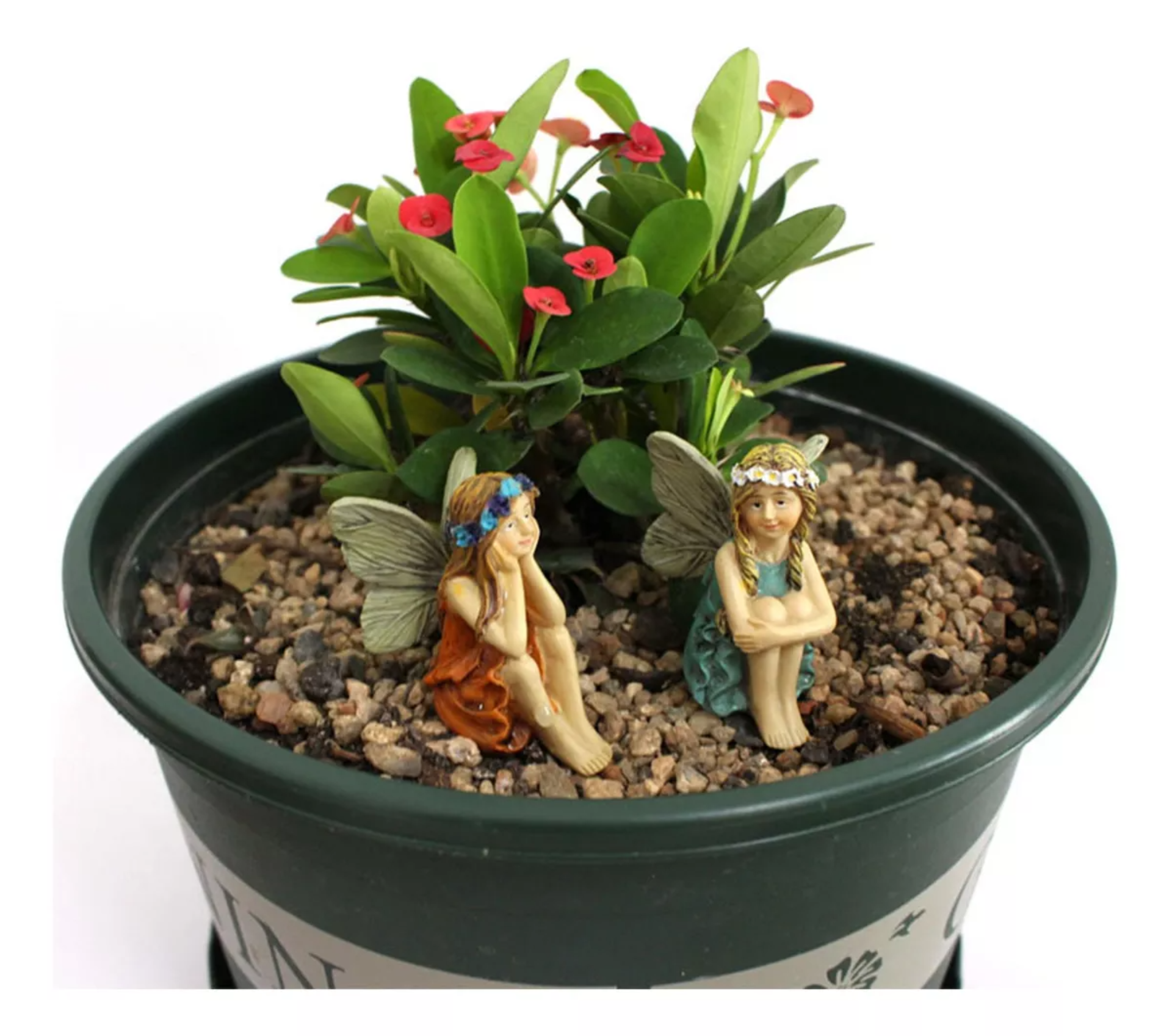 6pcs Flor Hada Ángel Estatua Decorativa Resina Arreglo Figur