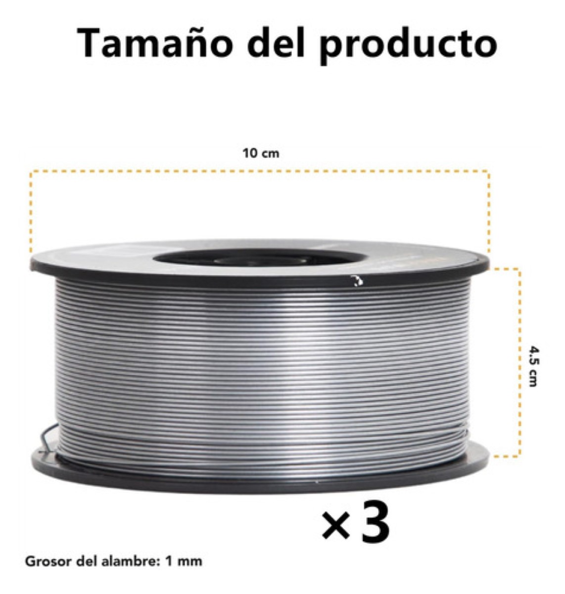 Kit 3 Rollos Microalambre Soldar 1kg 1.00mm Fluxcore Sin Gas plata