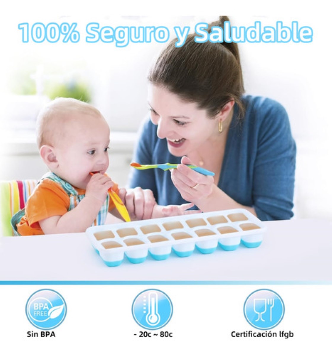 Molde Para Hielos De Hielo Con Tapa Cubitos Charolas 2 Juego ROSA Y AZUL