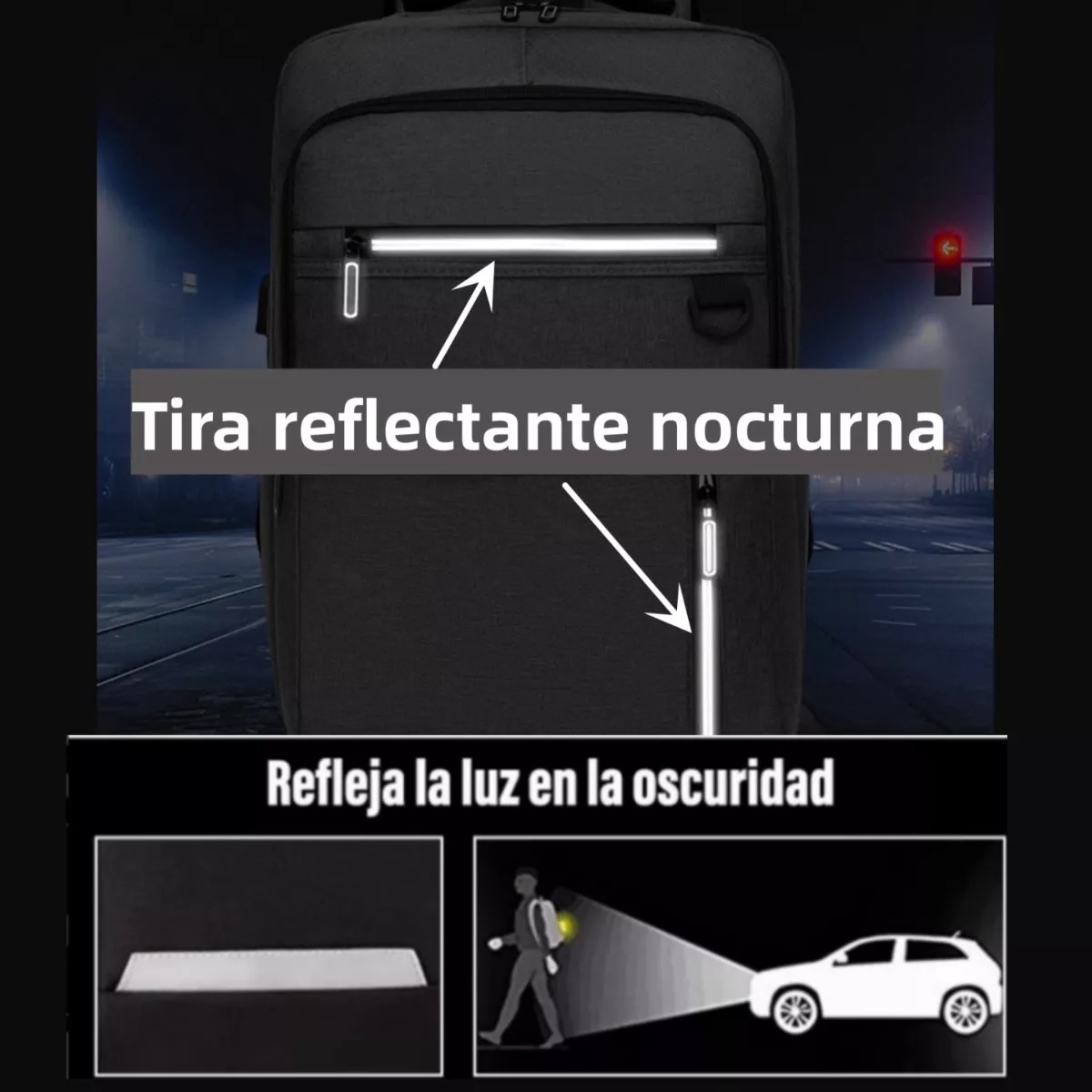 Mochilas Para Laptop Hombre Escolar Impermeable Antirrobo Negro