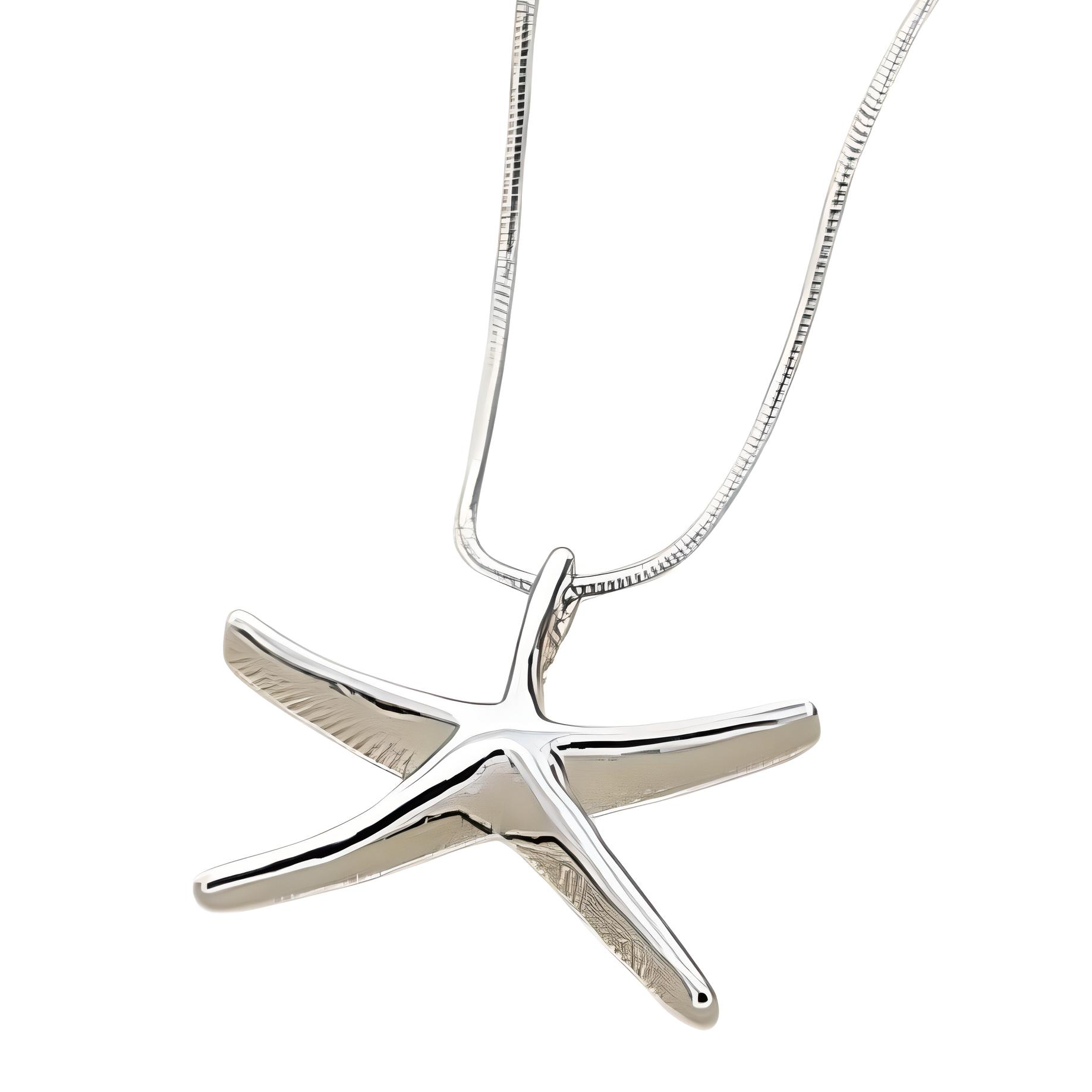 Collar de dijes de estrella de mar, cadena de moda para mujer,  55 cm de longitud