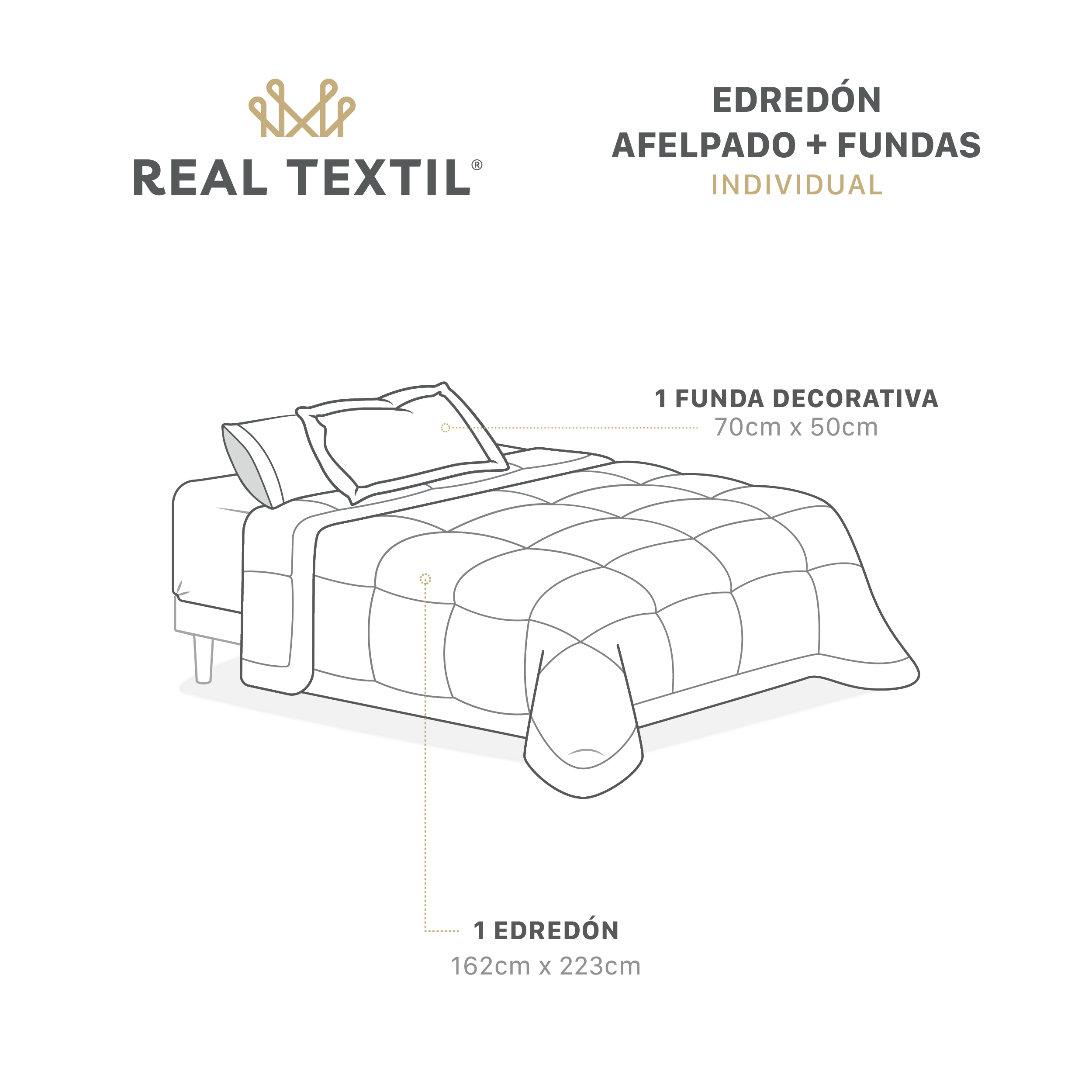 Cobertor Aborregado Edredón Afelpado Invernal Individual + Fundas – Rosa REAL TEXTIL