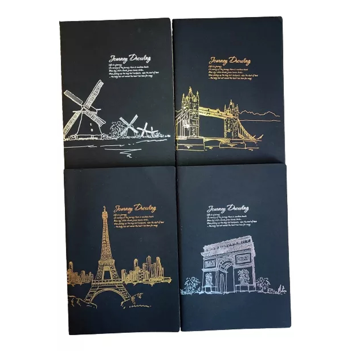 Libreta Cuaderno Cosida Hojas Negras 40 Hojas 21 X 14.5 Cm