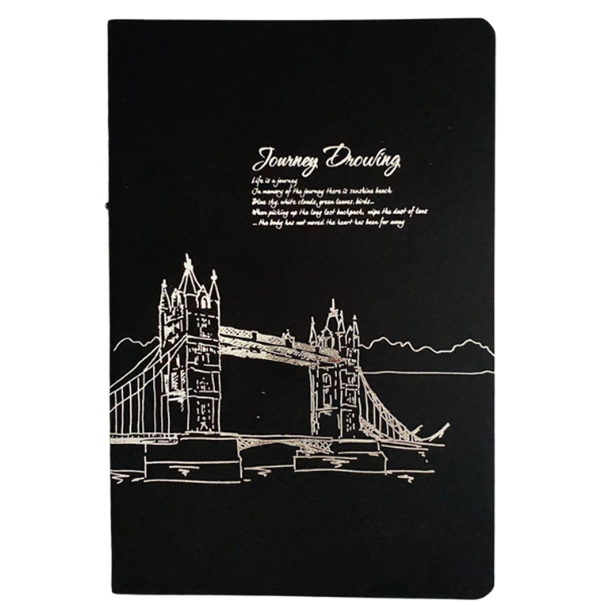 Libreta Cuaderno Cosida Hojas Negras 40 Hojas 21 X 14.5 Cm
