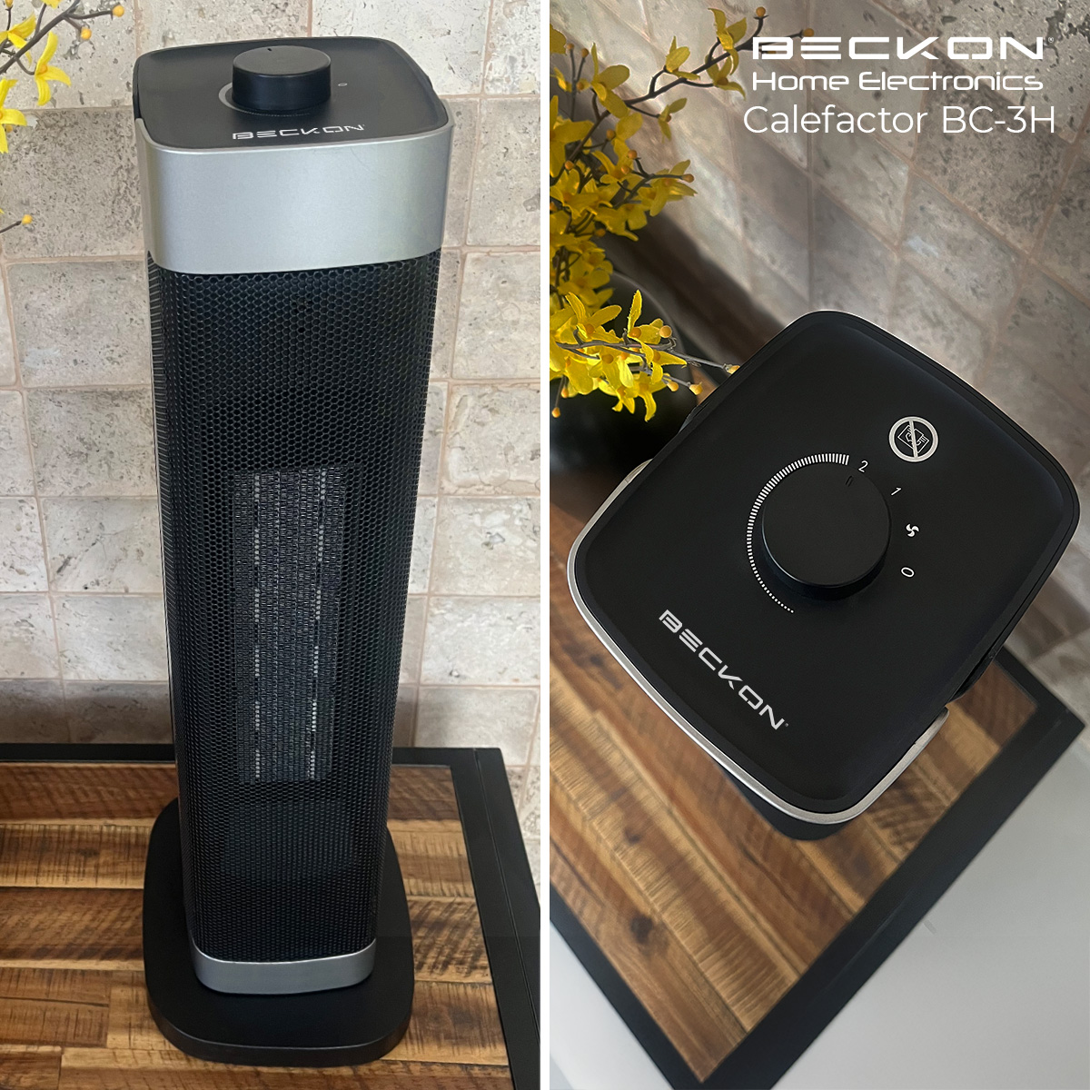 Calefactor Calentador eléctrico cerámico PTC de torre Beckon 60 cm de alto TURBO HEATER 750W / 1500W