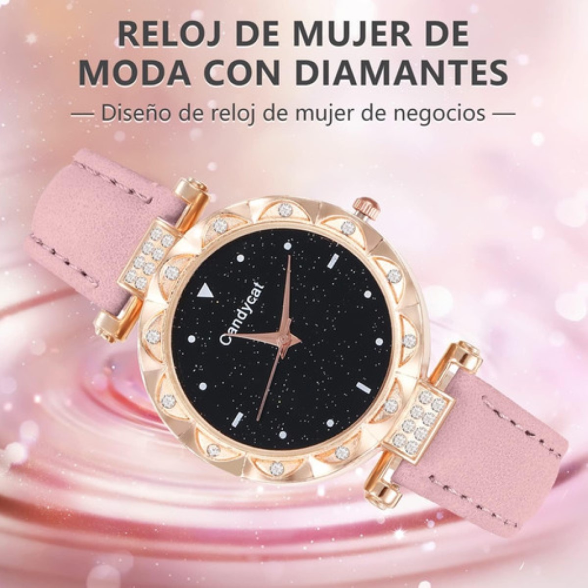 Relo j De Pulsera De Cuarzo Para Mujer Con Pulseraestrellado reloj gris pulcera oro rosa