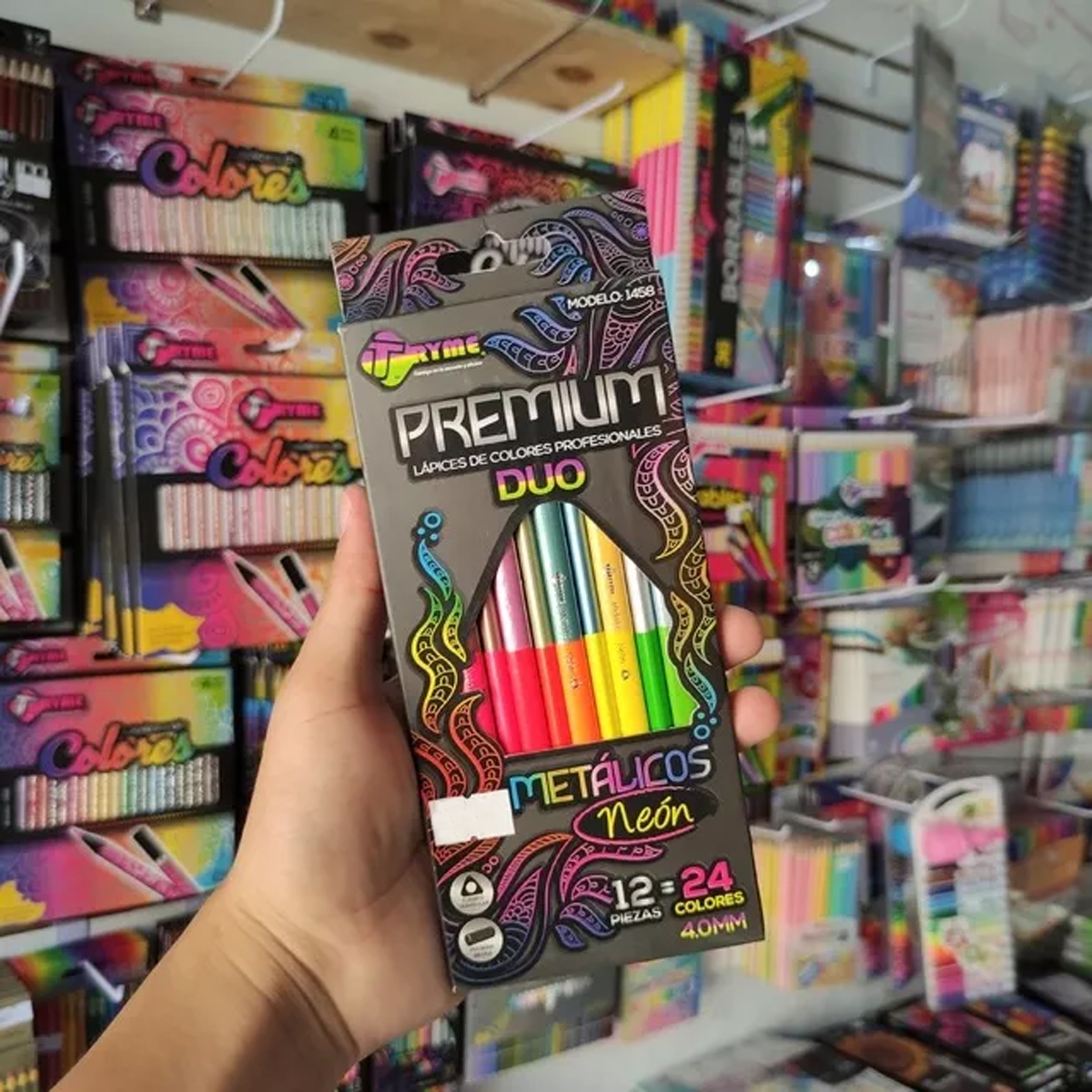 12 Piezas Lapices Premium De Colores Duo Metalicos Neon