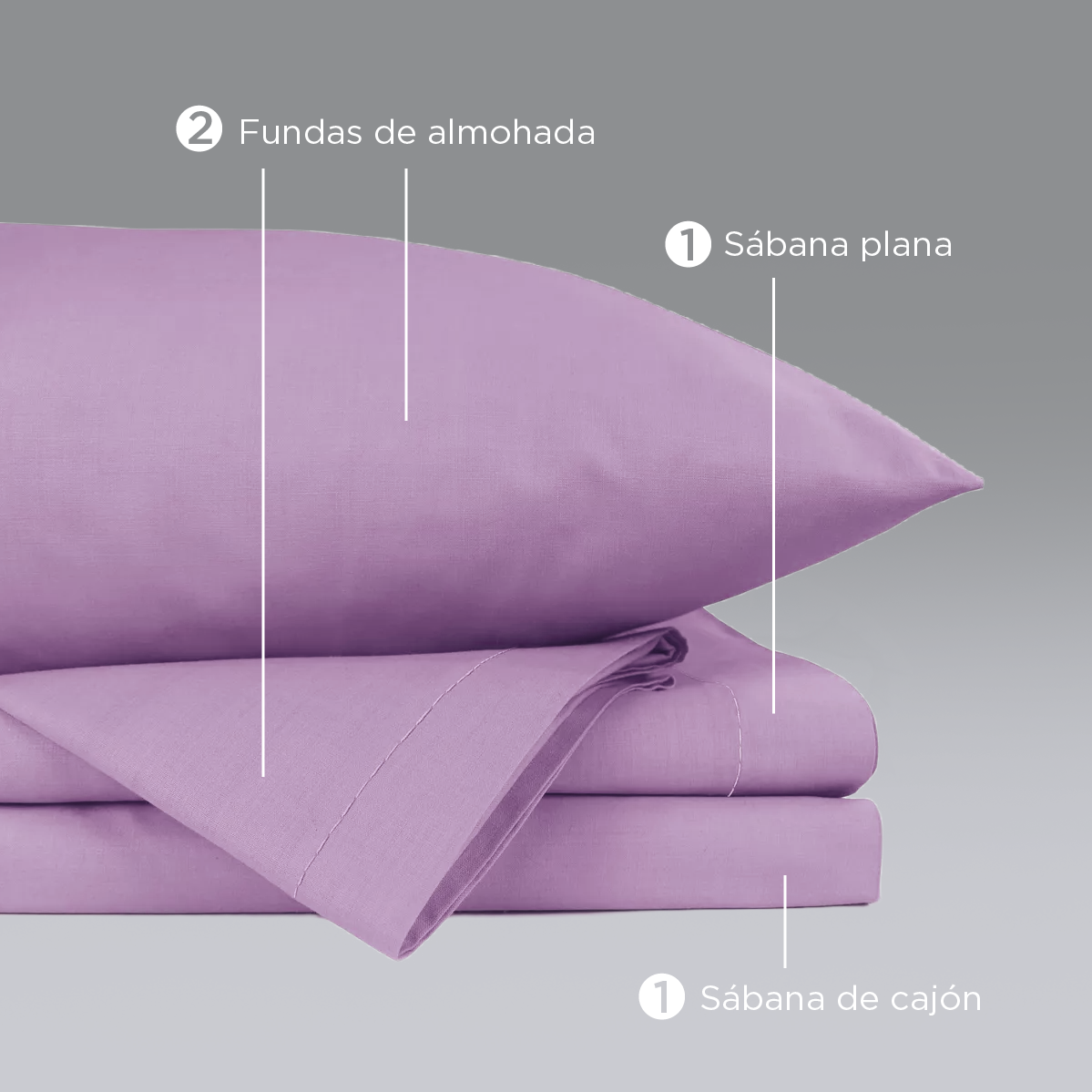 Juego Sábana Microfibra King Size Color Lila  Más Bolsa Para Regalo