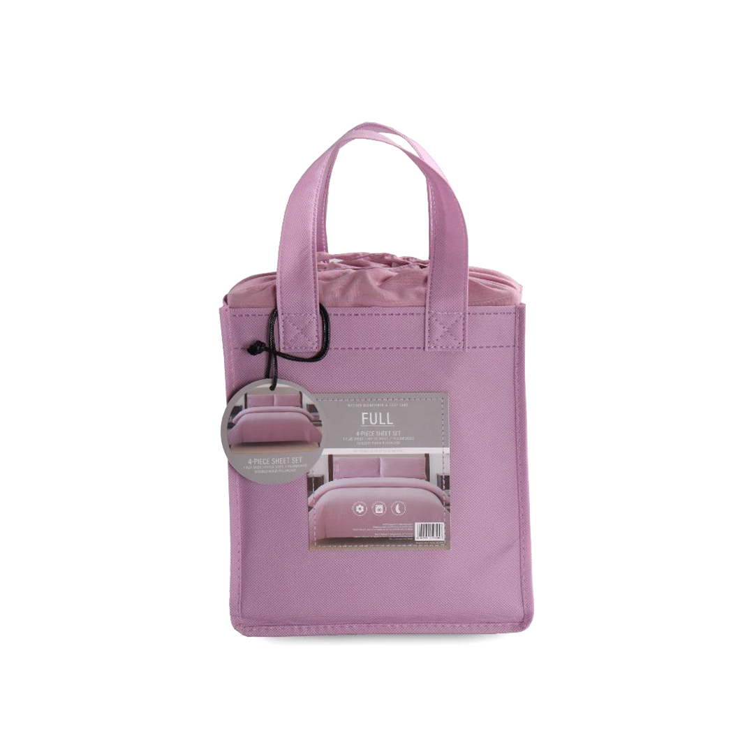 Juego Sábana Microfibra King Size Color Lila  Más Bolsa Para Regalo