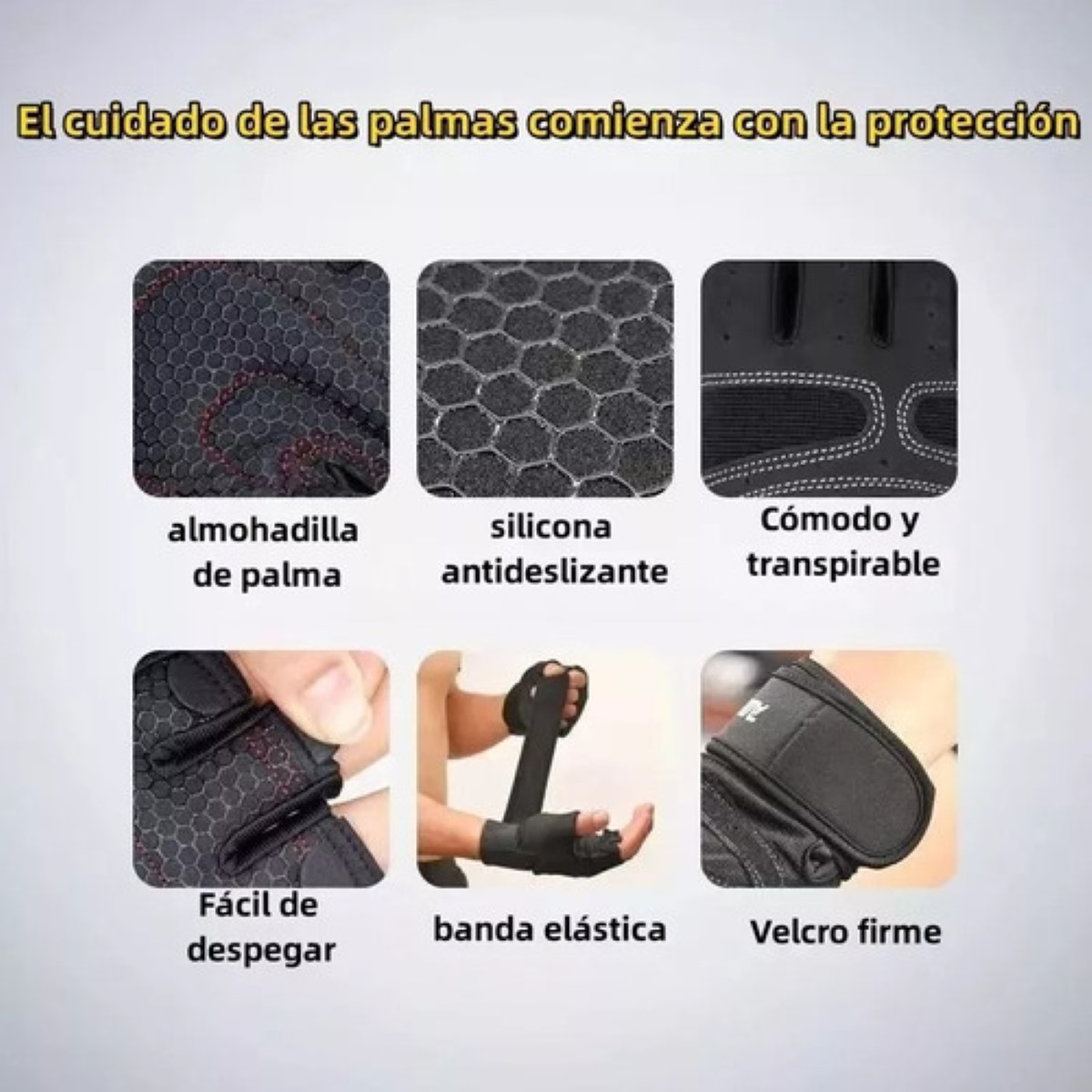 3 Pares Guantes Para Levantamiento De Pesas, Ciclismo negro