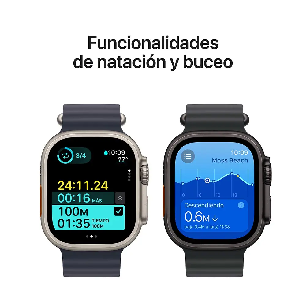 Apple Watch Ultra 2 (GPS + Cellular) Caja de titanio negro 49mm con Correa Ocean Negro