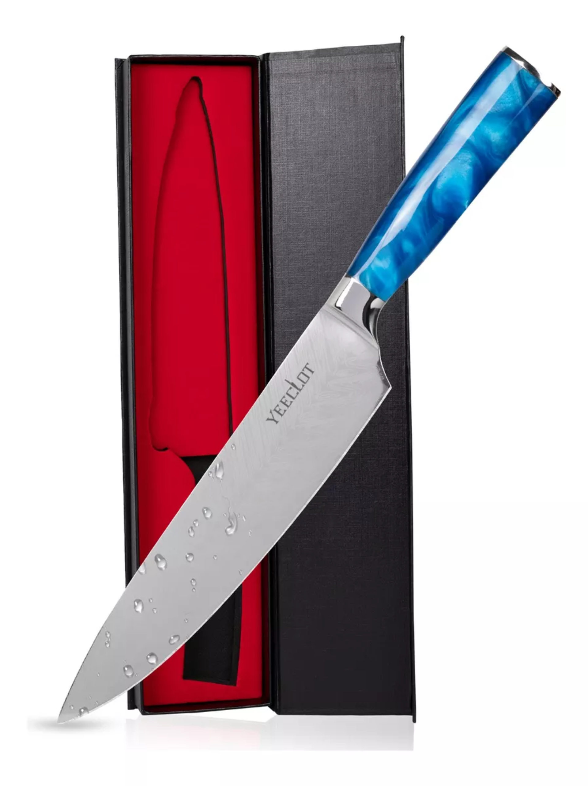 Cuchillo Japonés De Chef Mango De Resina Con Caja De Regalo