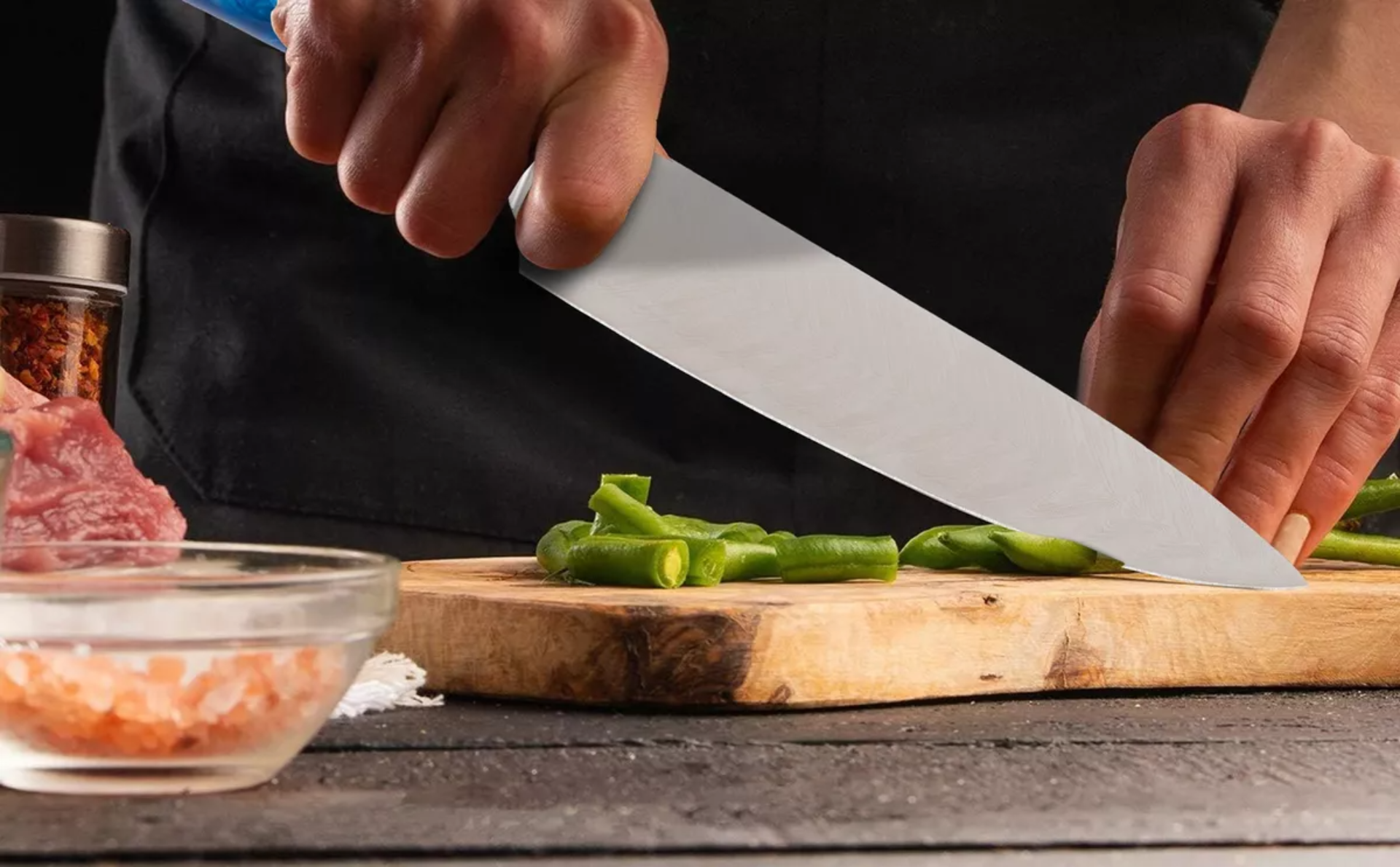 Cuchillo Japonés De Chef Mango De Resina Con Caja De Regalo