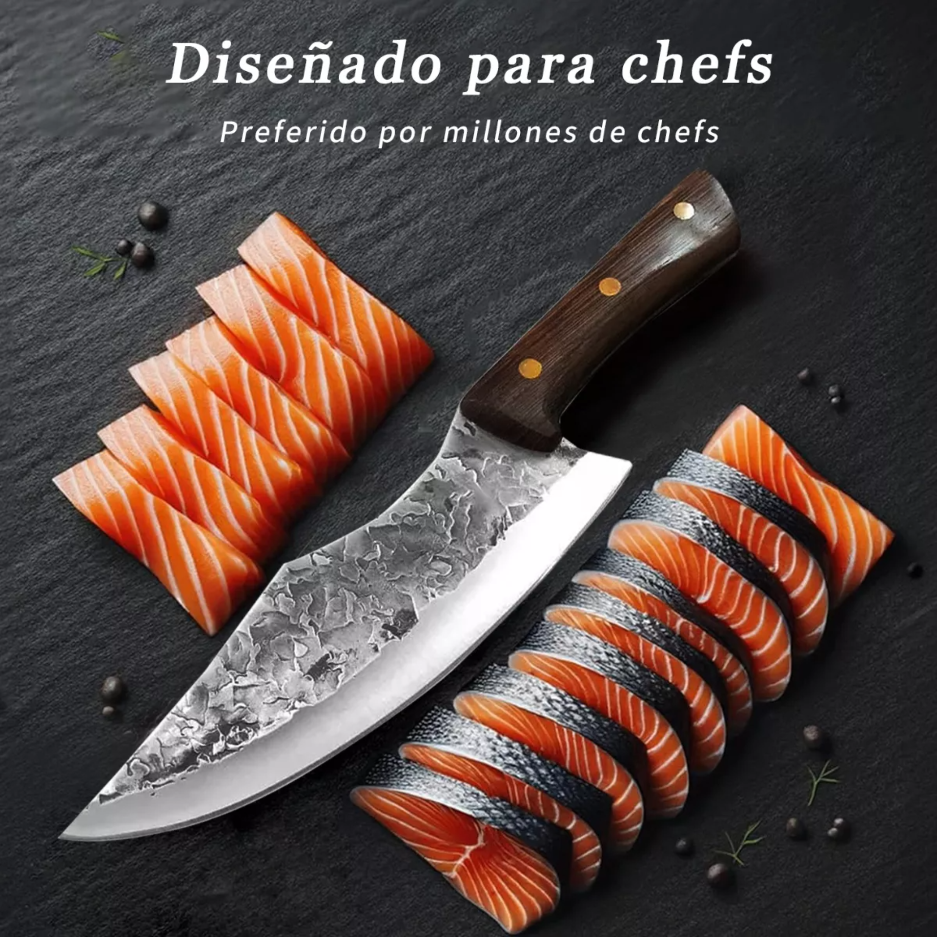 Cuchillo Chef De Cocina Profesional De Acero Forjado A Mano