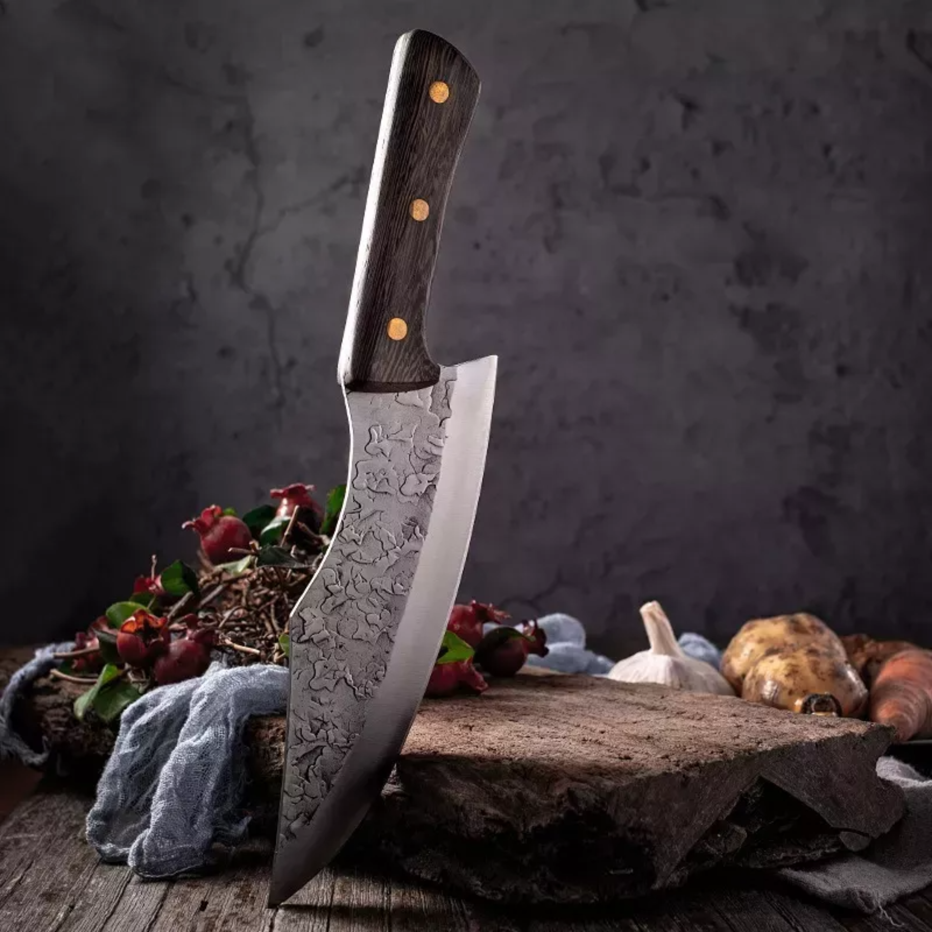 Cuchillo Chef De Cocina Profesional De Acero Forjado A Mano