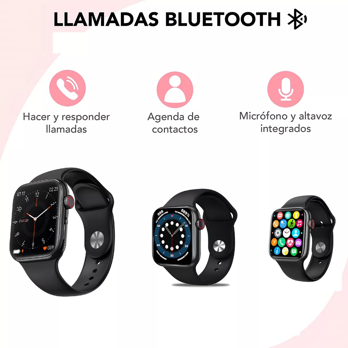 Reloj inteligente Smartwatch Bluetooth, Pantalla Táctil
