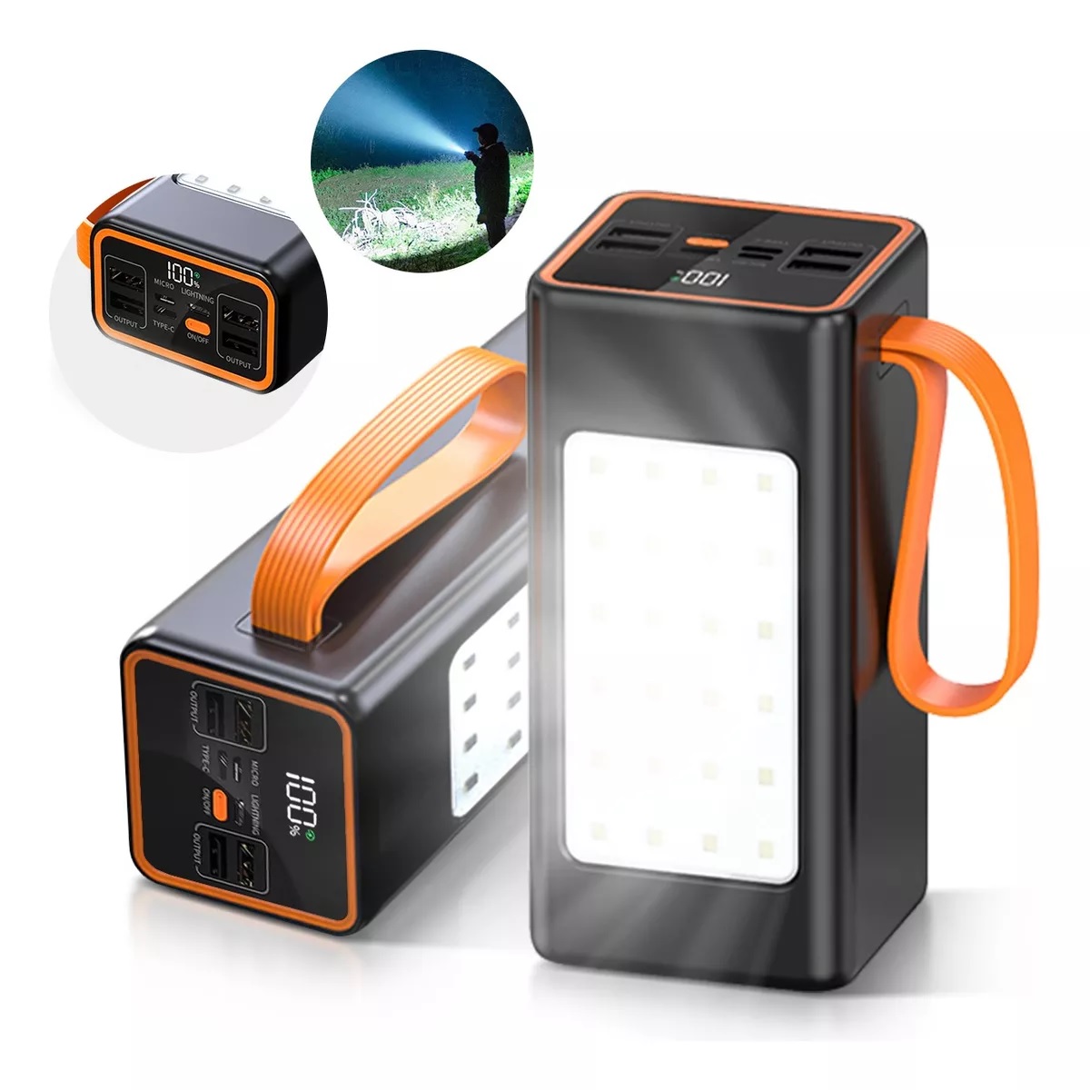 Luz Exterior Portátil Del Banco De Energía 50000 Mah