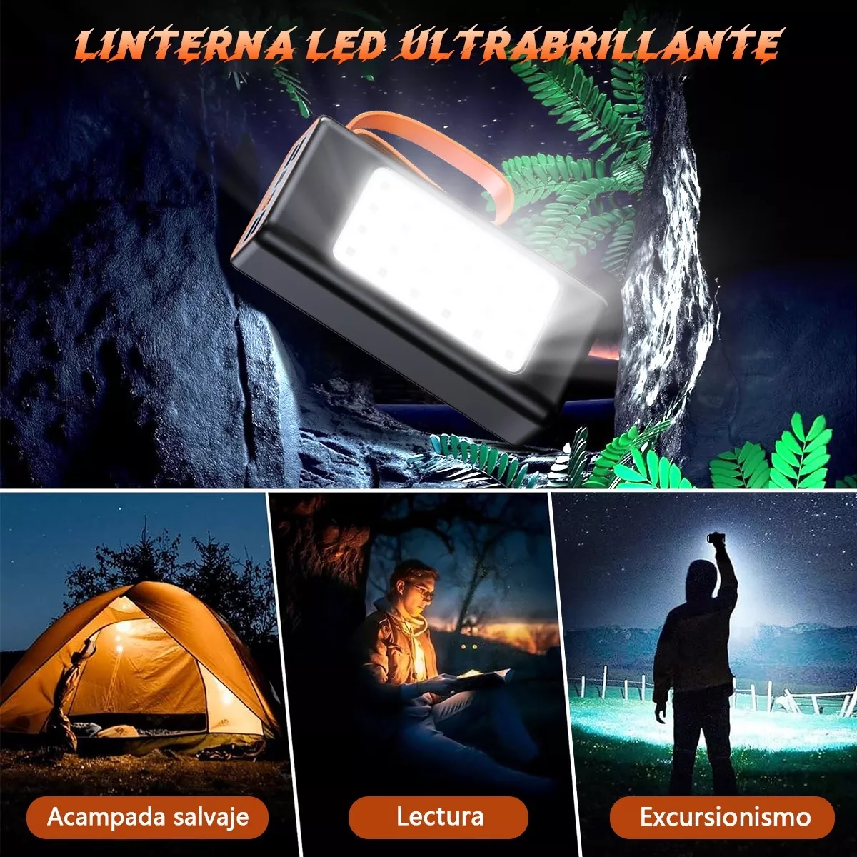 Luz Exterior Portátil Del Banco De Energía 50000 Mah