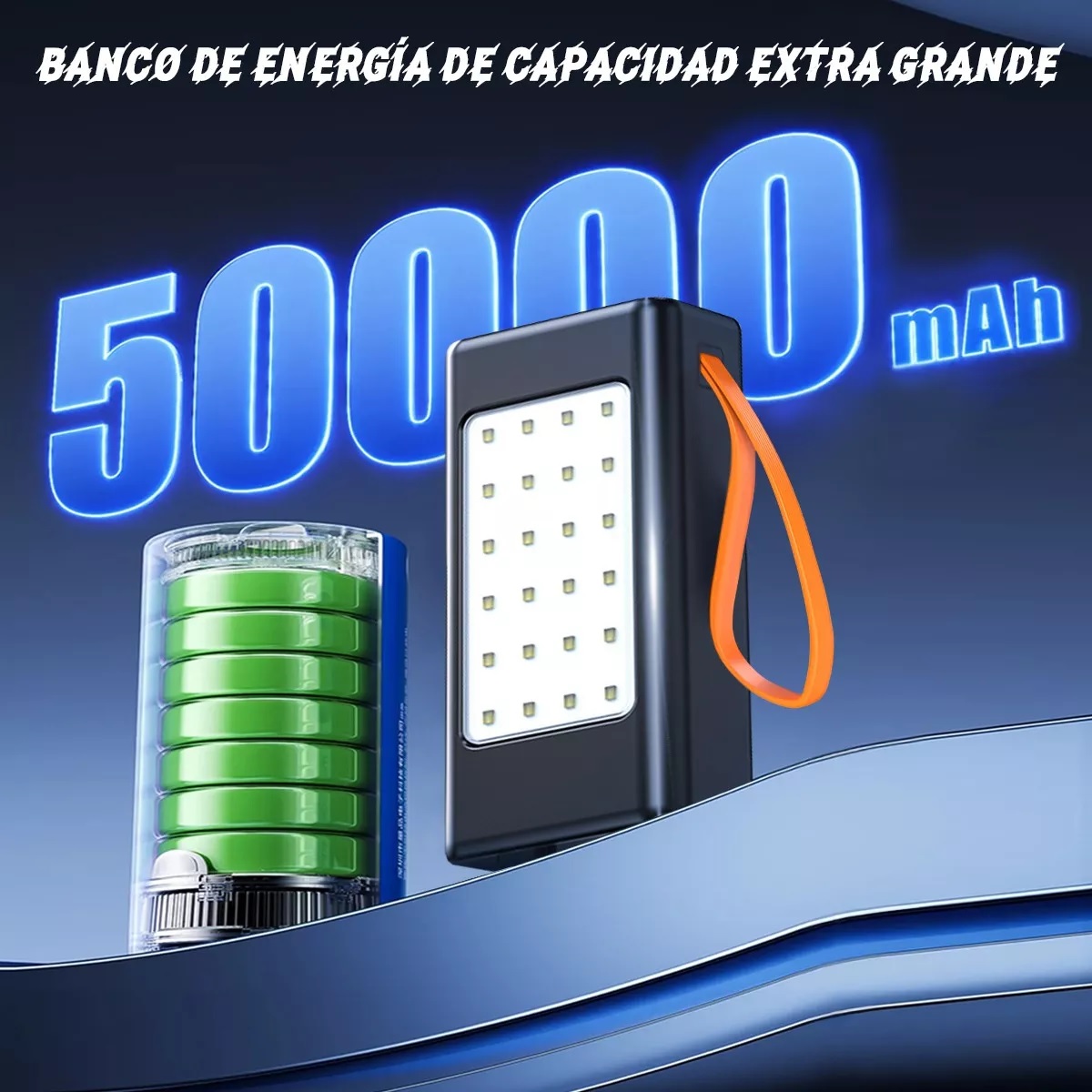 Luz Exterior Portátil Del Banco De Energía 50000 Mah
