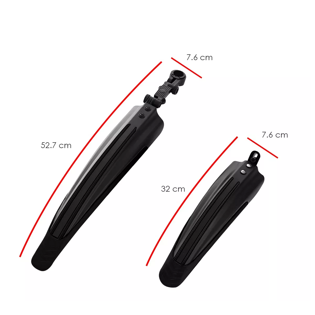 Salpicaderas Trasera Y Delantera Para Bicicleta Universal Negro