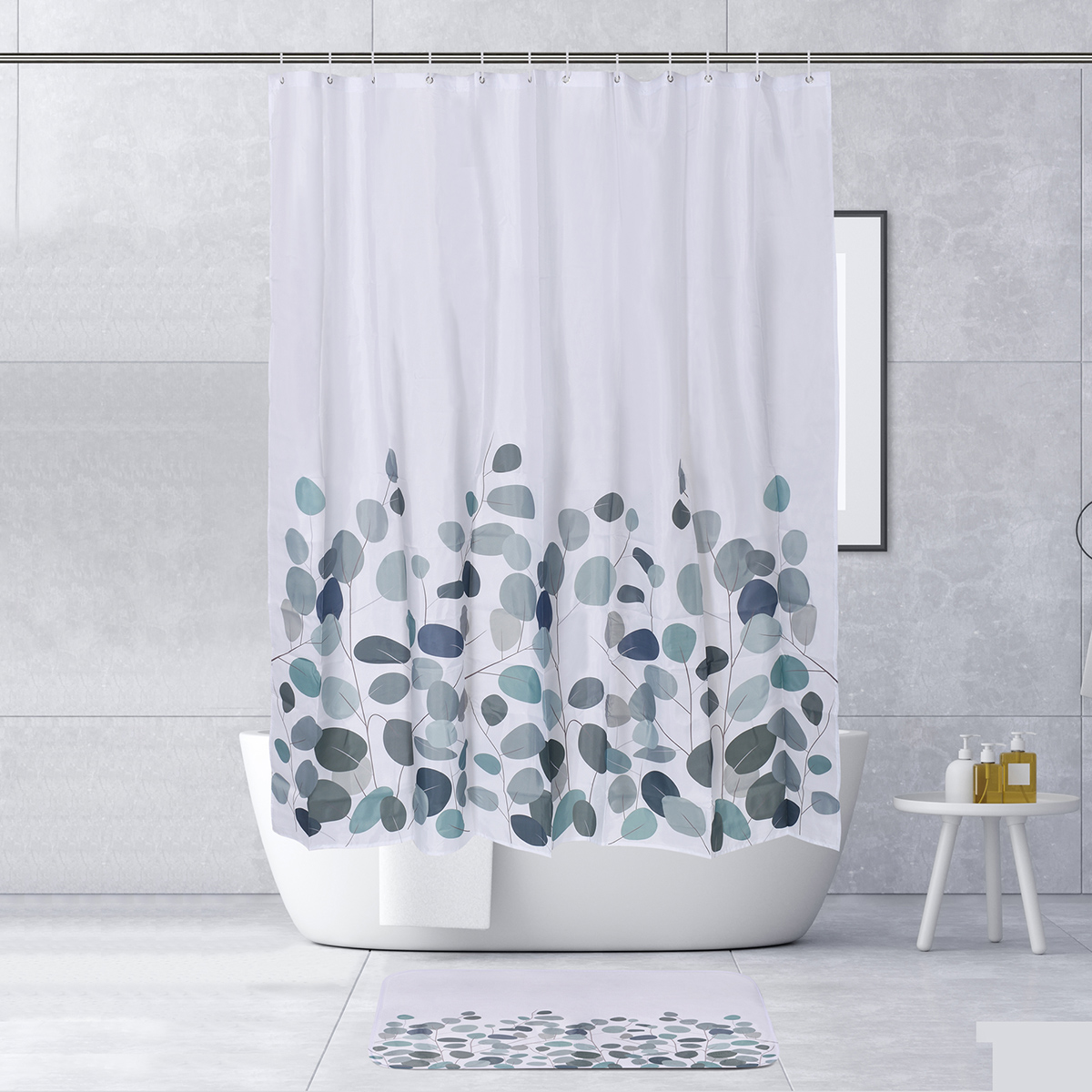 AGBOX Juego Para Baño Premium Estandar 5 Piezas, Hojas Verdes .