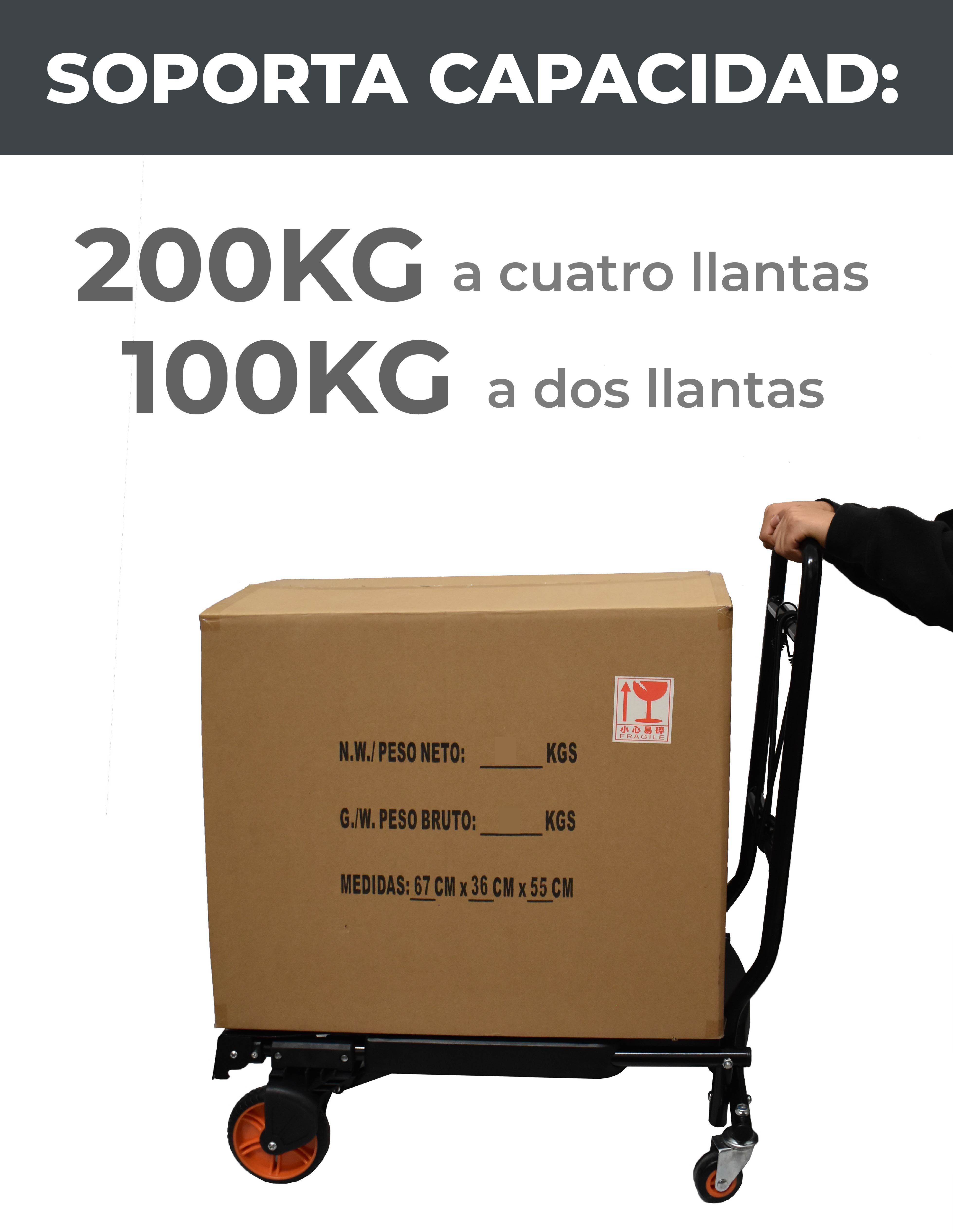 Carrito Plegable  Convertible en Diablito  Carga Máxima 200KG 