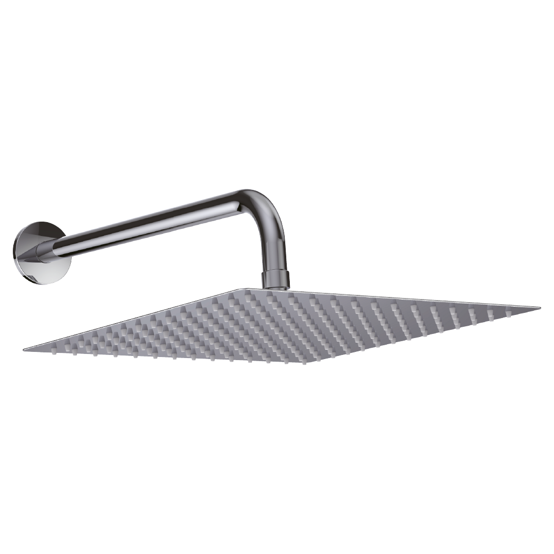 Regaderas Cuadradas 12 Pulgadas (30 cm x 30 cm) en Acero Inox, Incluye brazo de 40 cm, Sensación de Lluvia Relajante