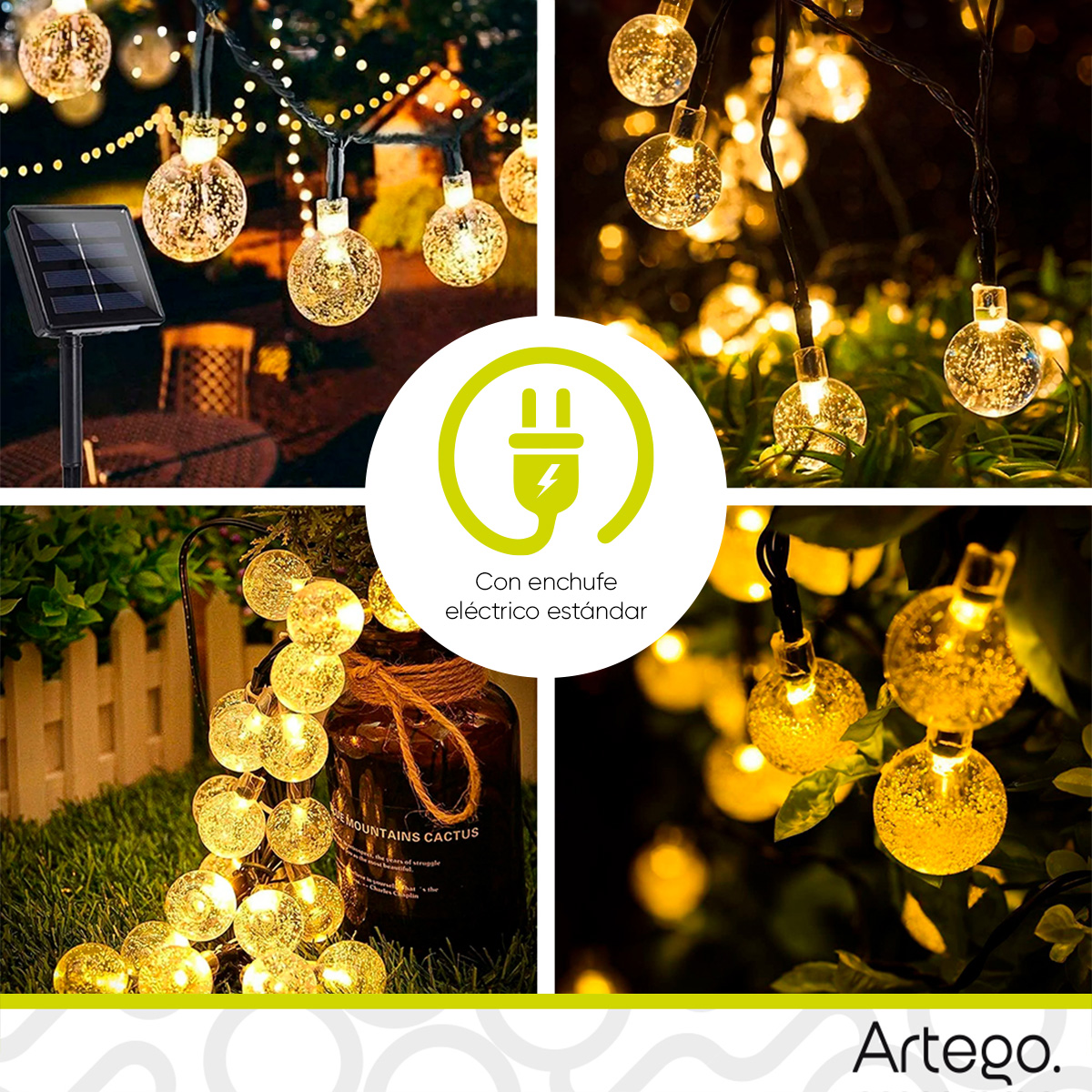 Luces serie 100 led esferas bola cristal style guirnalda de luces interior exterior Decoración Navidad eventos bodas LED 