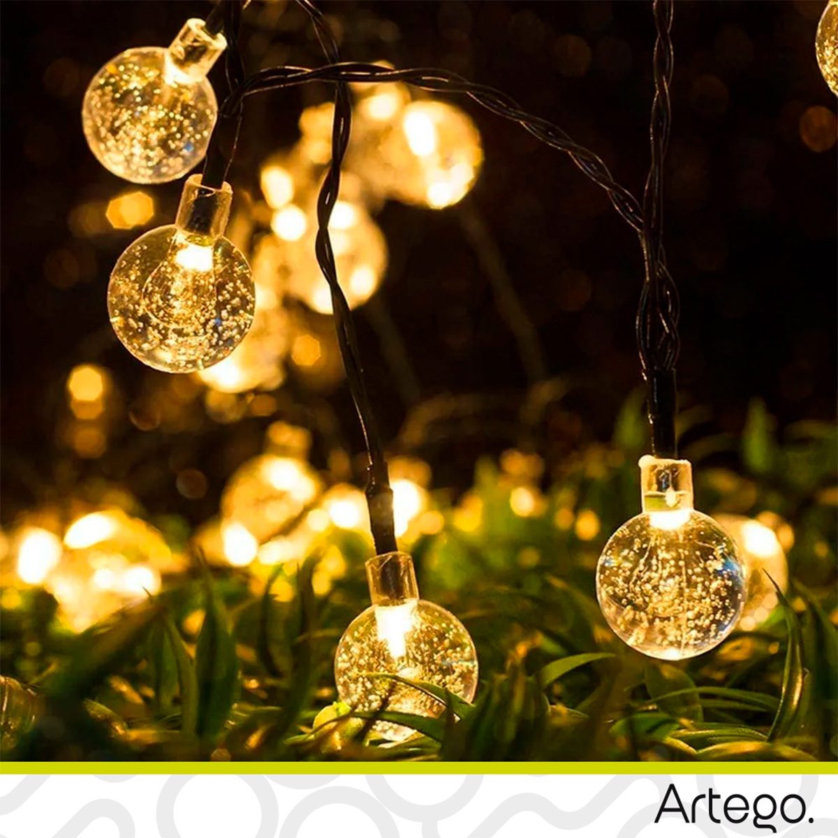Luces serie 100 led esferas bola cristal style guirnalda de luces interior exterior Decoración Navidad eventos bodas LED 