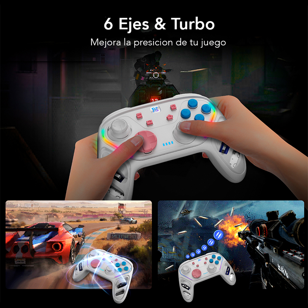 Pro Controller Binbok Para Nintendo Switch Blanco