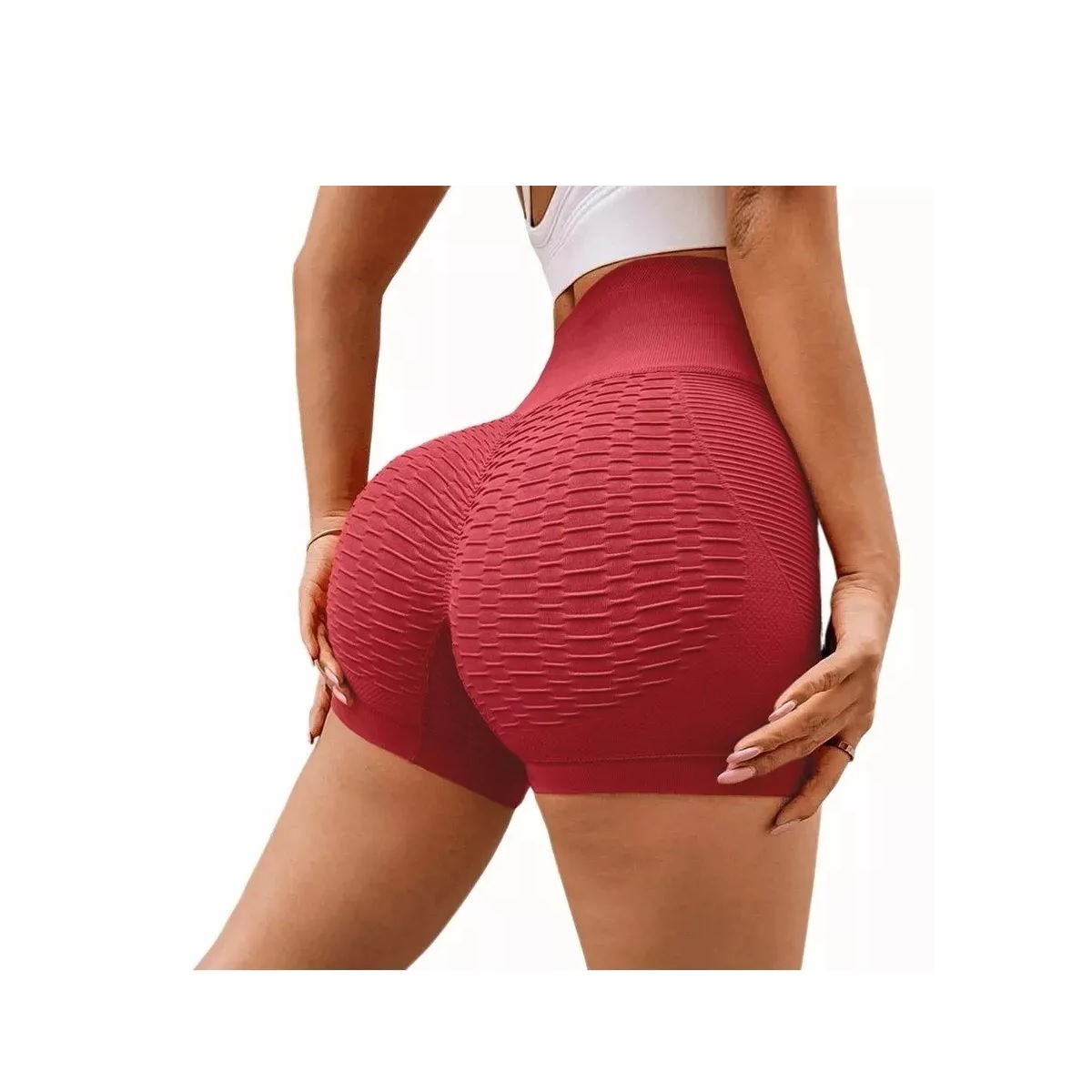 Moda Shorts Mujer Deportivo Calidad Premium Short Gym Rojo