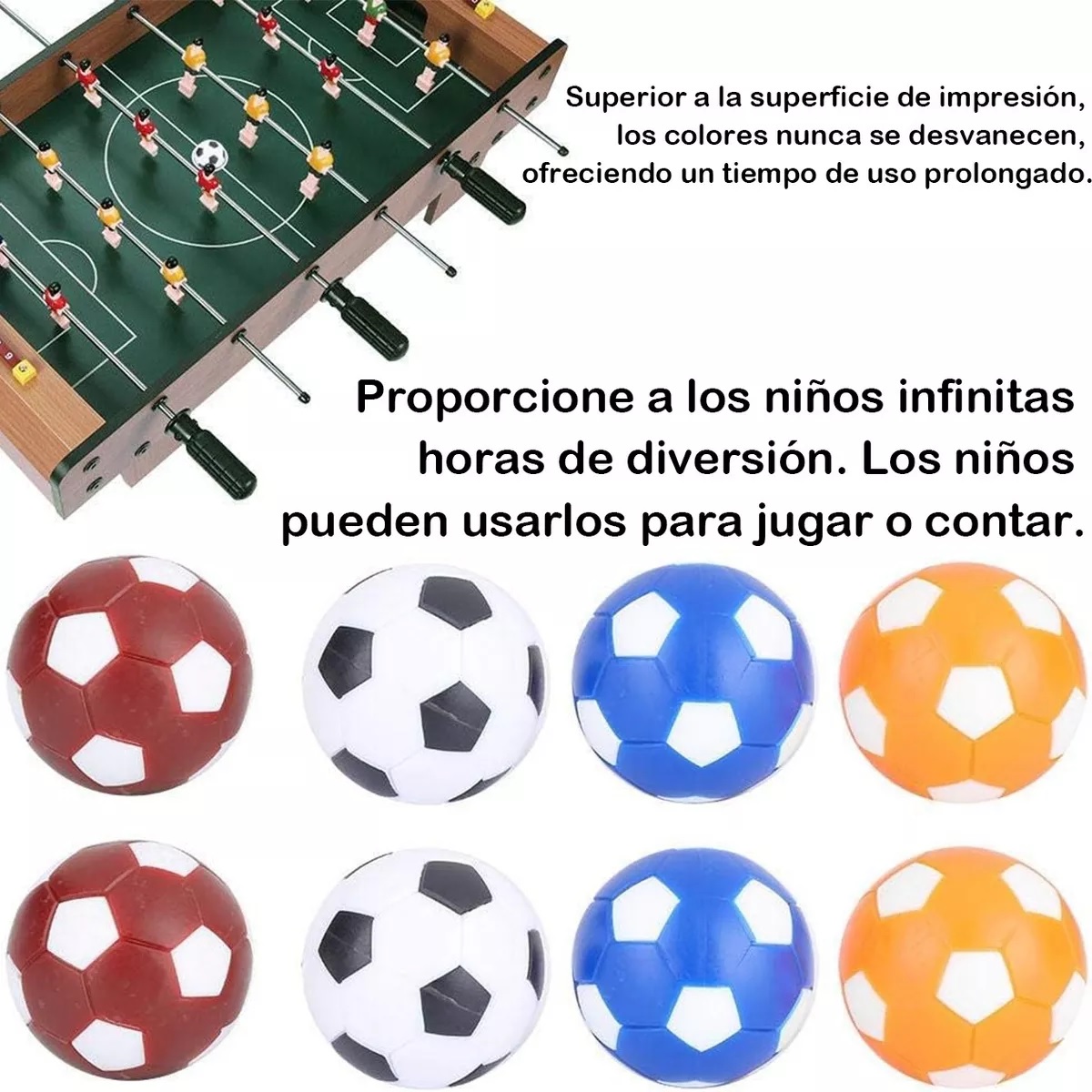 28 Pelota Para Futbolito Accesorios Juegos Balón Colores