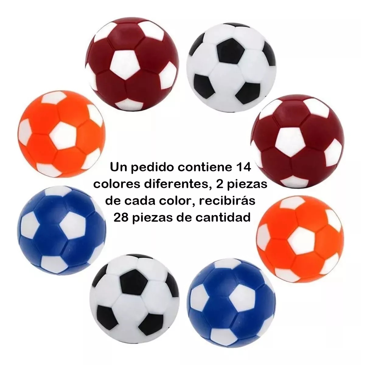 28 Pelota Para Futbolito Accesorios Juegos Balón Colores
