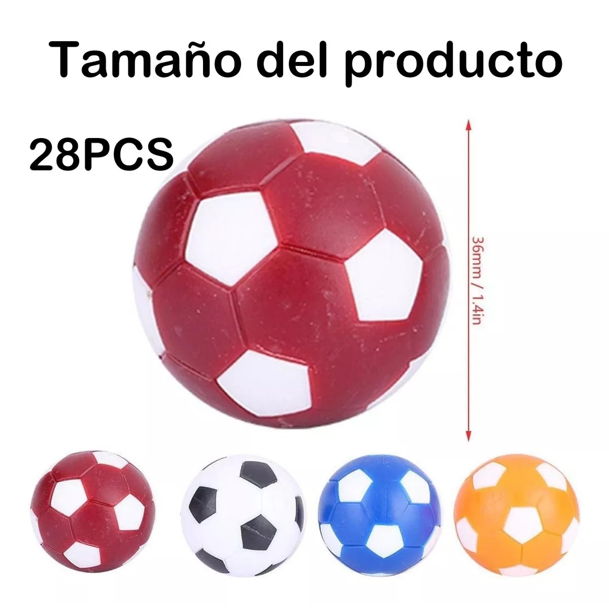 28 Pelota Para Futbolito Accesorios Juegos Balón Colores