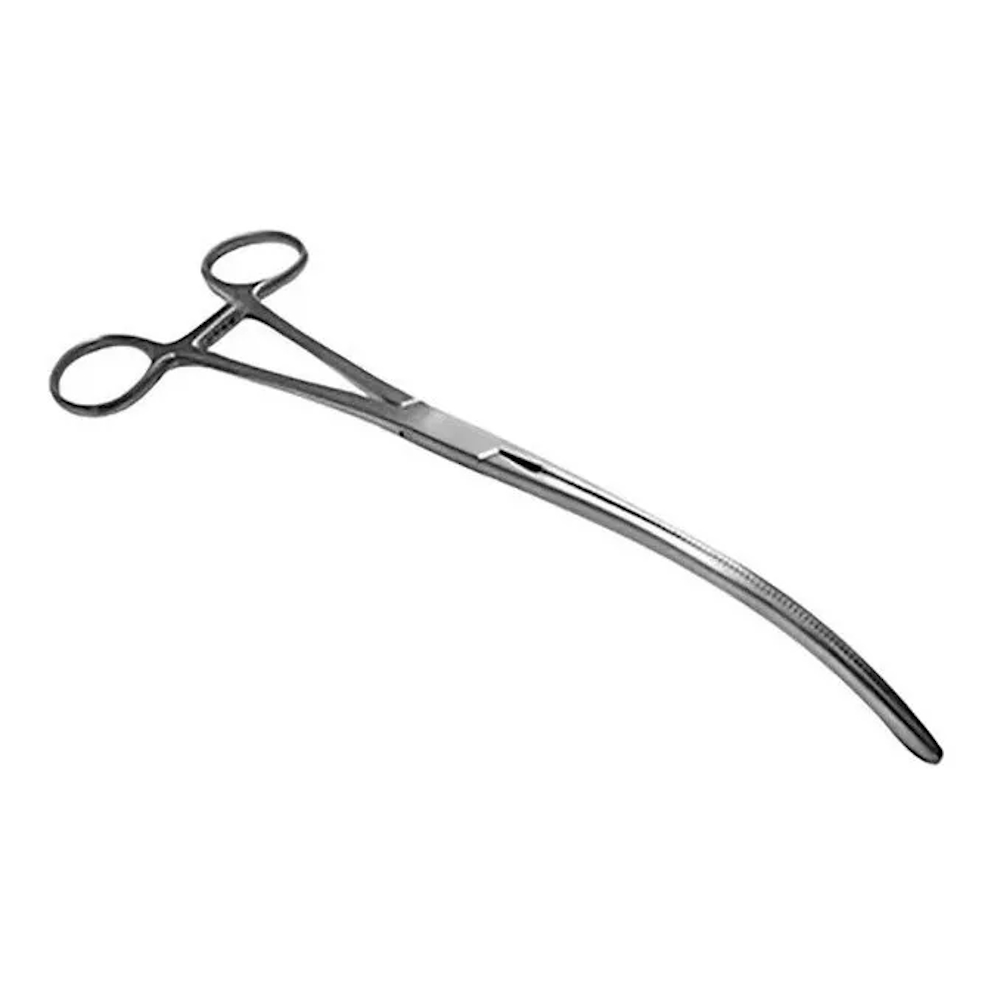 Pinza Kocher Curva Intestinal 23 Cm Plateado Hergom Premium